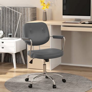 Vinsetto Bürostuhl Schreibtischstuhl mit Wippfunktion (Drehstuhl, 1 St), für Wohnzimmer, bis 120 kg Belastbar, Beige