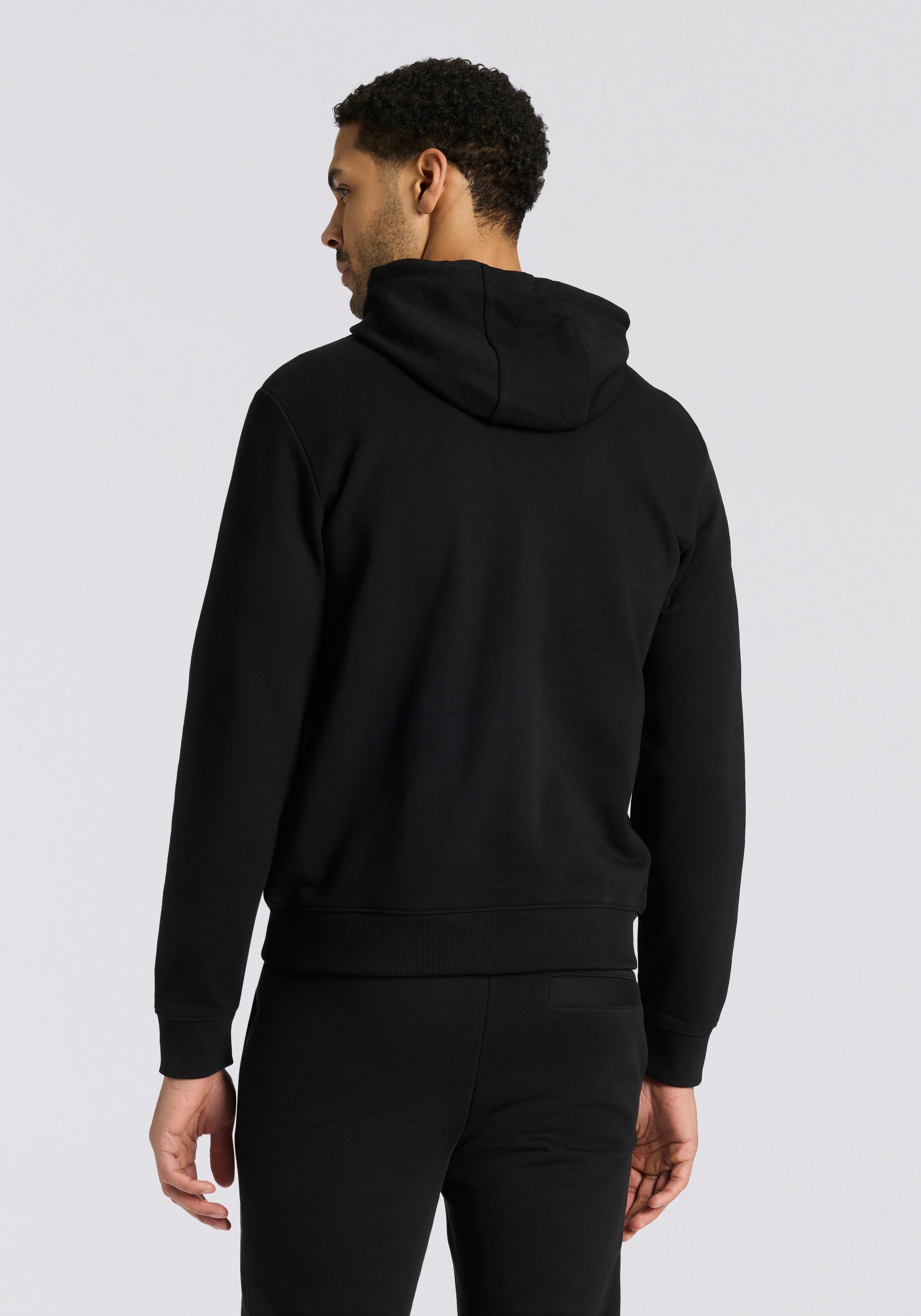 HUGO Kapuzensweatjacke Daple Kapuze mit Kordelzug, Regular Fit, HUGO Weblabel