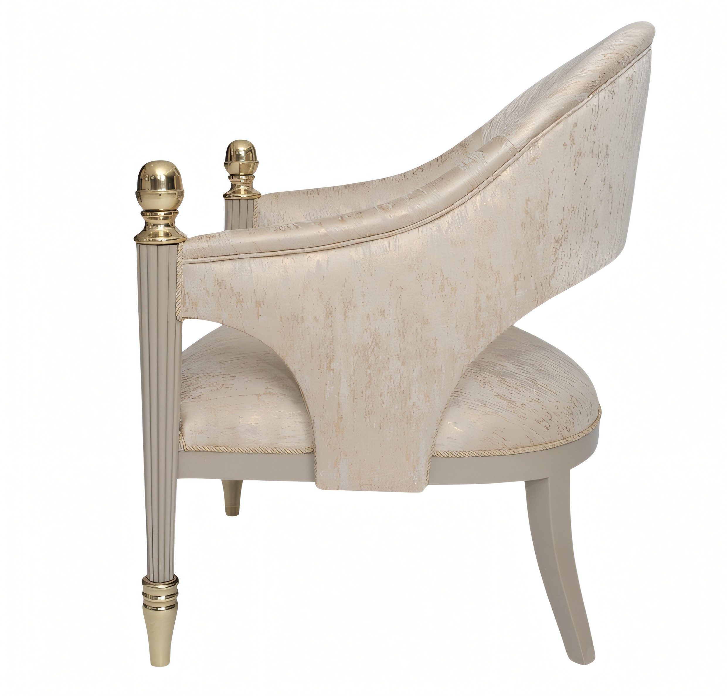 Sessel Beigefarbener Stoffsessel mit elegantem Design und Armlehnen