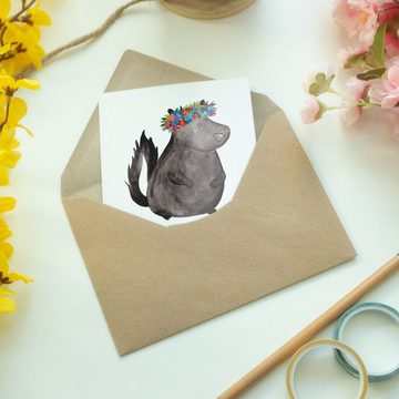 Mr. & Mrs. Panda Grußkarte Stinktier Mädchen - Weiß - Geschenk, Hochzeitskarte, Grußkarte, Einla, Matte Innenseite