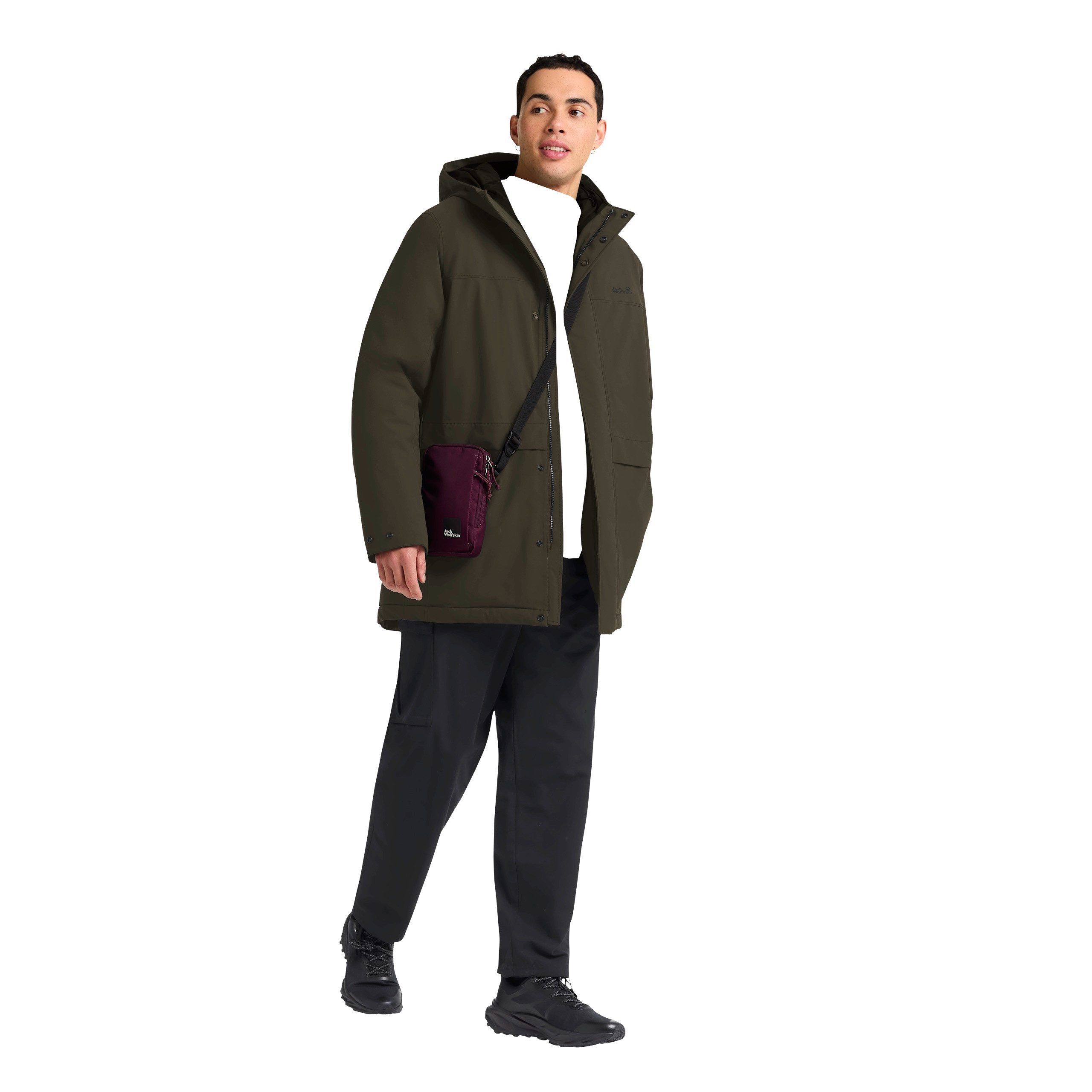 Jack Wolfskin Wintermantel COLD CAMP COAT M mit Kapuze, lang, aus Polyester, wasserdicht, winddicht, atmungsaktiv – Bild 3 von 5