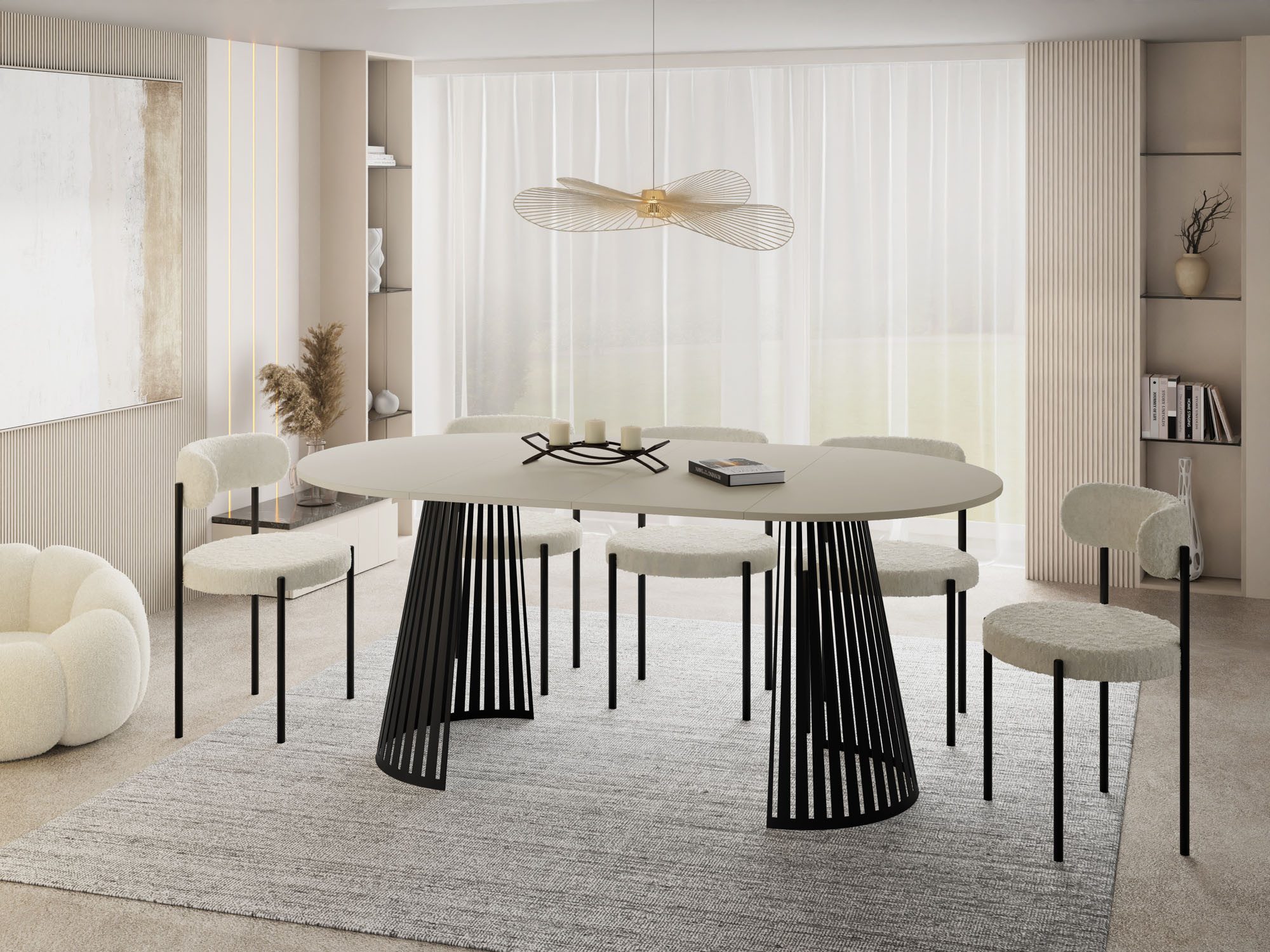 WFL GROUP Esstisch Naro Black (erhältlich in 2 Größen – 100/120 cm, auszieh günstig online kaufen