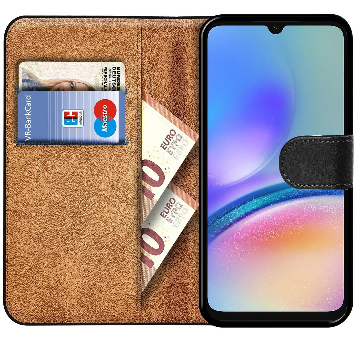 CoolGadget Handyhülle Wallet Klapp Tasche Book Case für Samsung Galaxy A05s 6,7 Zoll, Hülle Klapphülle Flip Cover Etui Schutzhülle