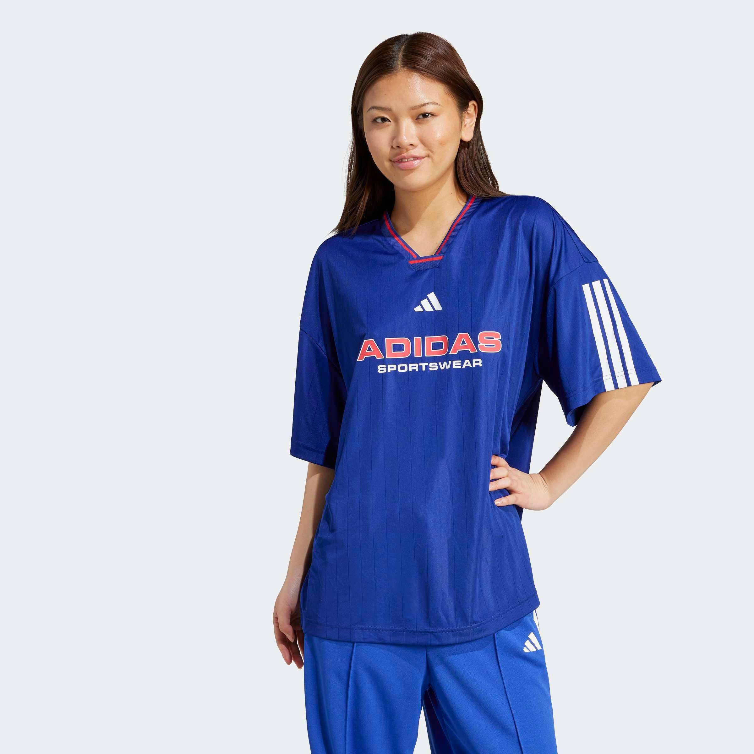 adidas Sportswear T-Shirt W TIRO JERSEY sportlicher Stil, Boyfriend-Passform, mit Elasthan-Anteil