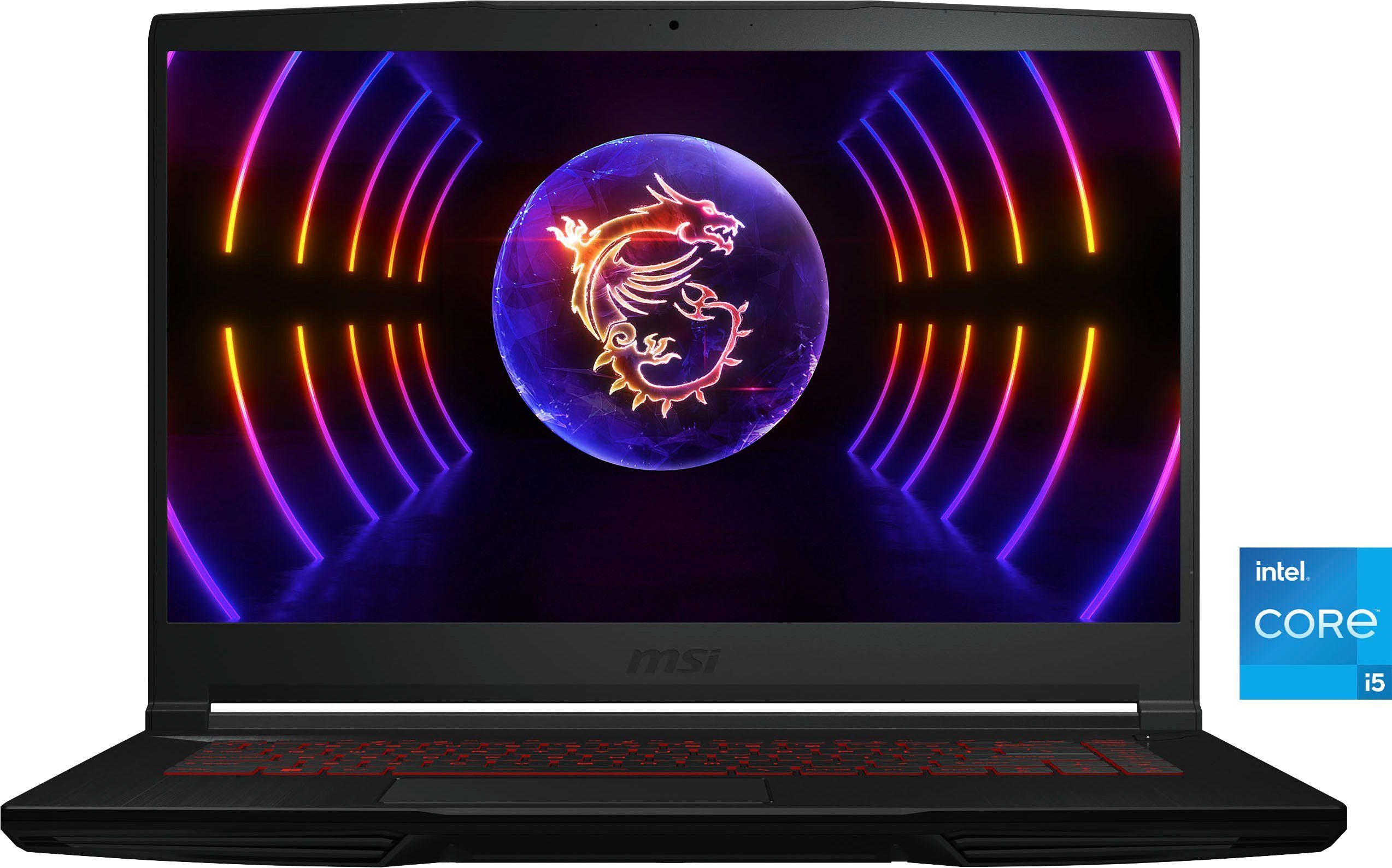 MSI Thin GF63 12UC-822 Gaming-Notebook (39,6 cm/15,6 Zoll, Intel Core i5 12450H, GeForce RTX 3050, 512 GB SSD)