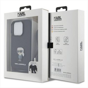 KARL LAGERFELD Smartphone-Hülle Karl Lagerfeld Apple iPhone 15 Pro Schutzhülle Saffiano Metal Pin