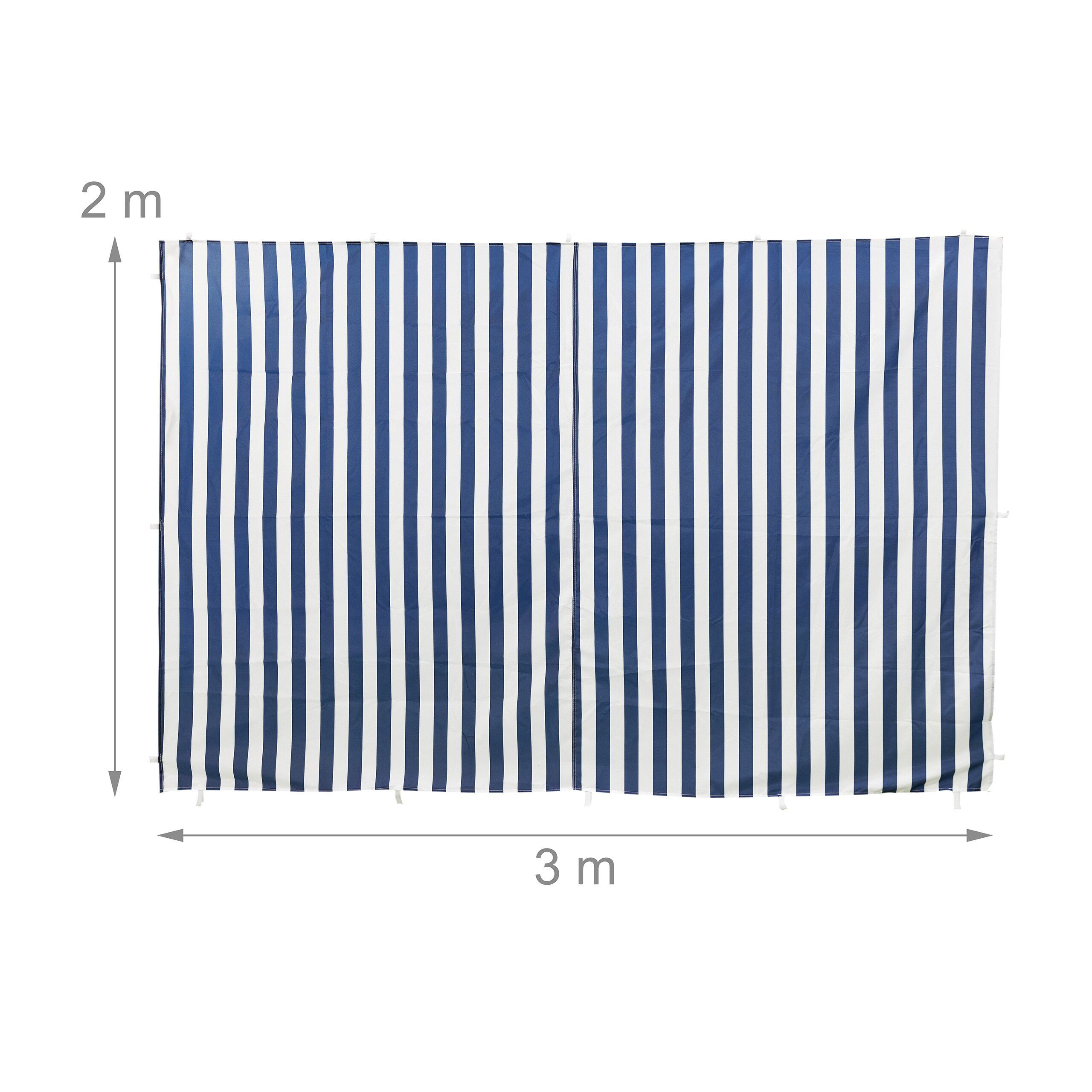 relaxdays Pavillonseitenteil Gestreifte Pavillon Seitenteile 2er Set, 400x200 cm – Bild 4 von 5