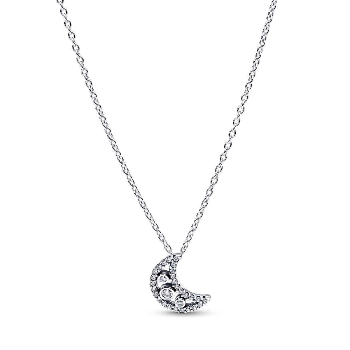 Pandora Kette mit Anhänger 394259C01-50, Damenkette Silber Halbmond