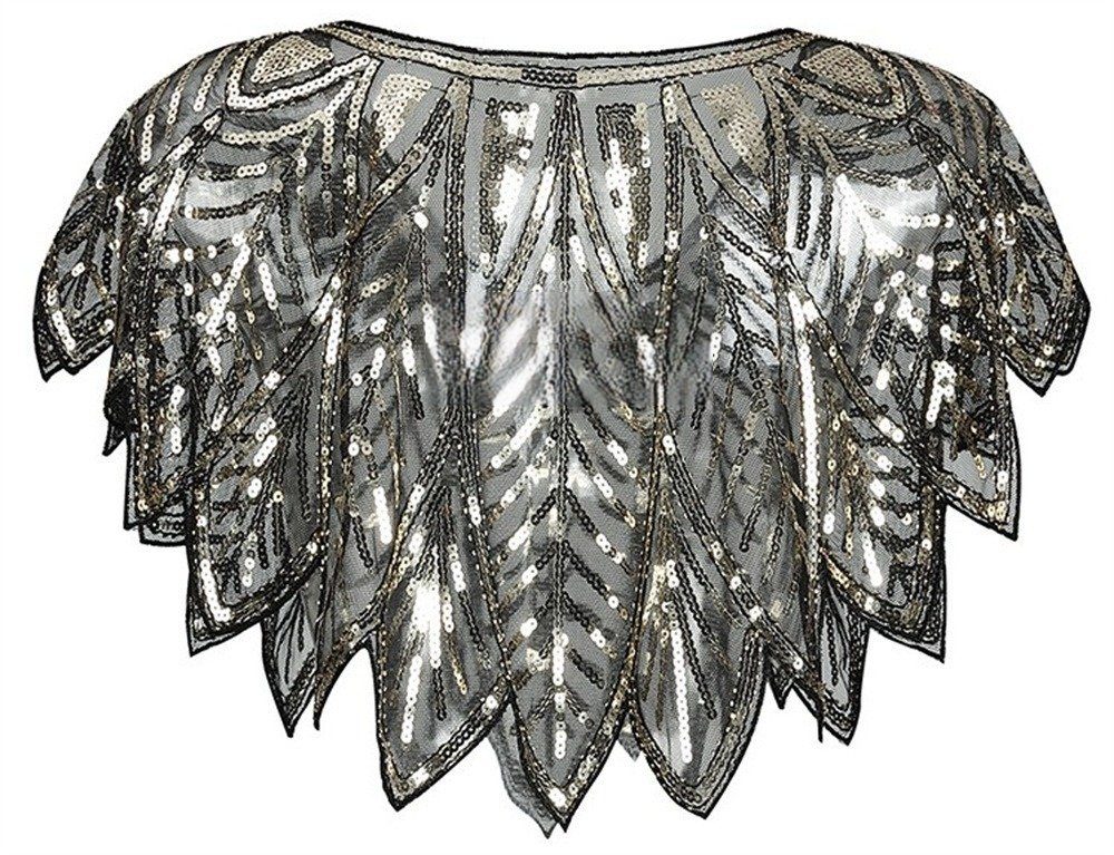 Dekorative Schal Pailletten-Schal, für der Gold 1920er für Gatsby-Party-Kostüm Jahre Frauen Vintage-Schal Damenschal, (1-St), Damen, 20er