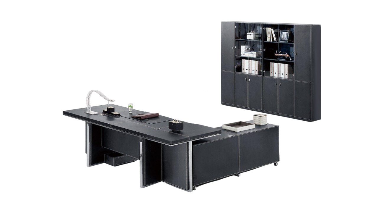 Büromöbel-Set Büro Set 2tlg. Chef Schreibtisch Aktenschrank Arbeitszimmer