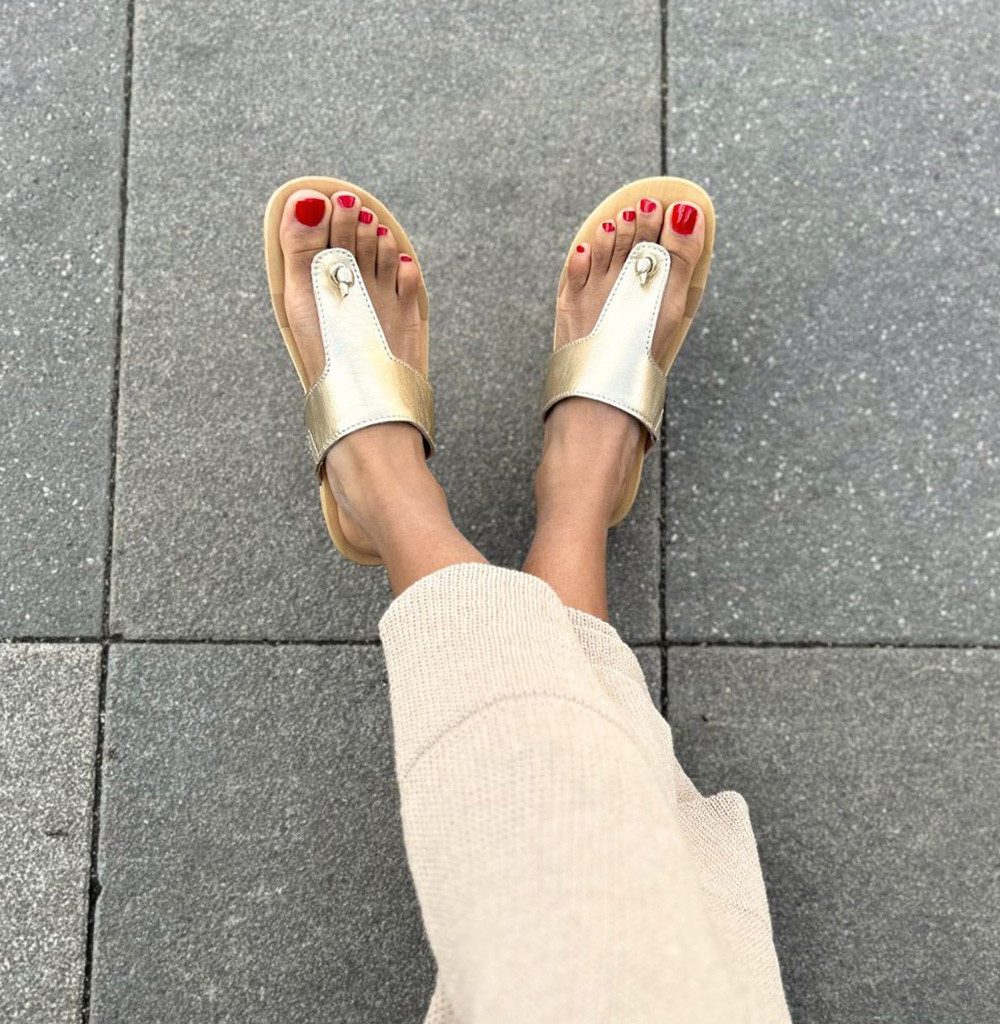 Softclox LOLA Shiny Softnappa gold (natur) Pantolette