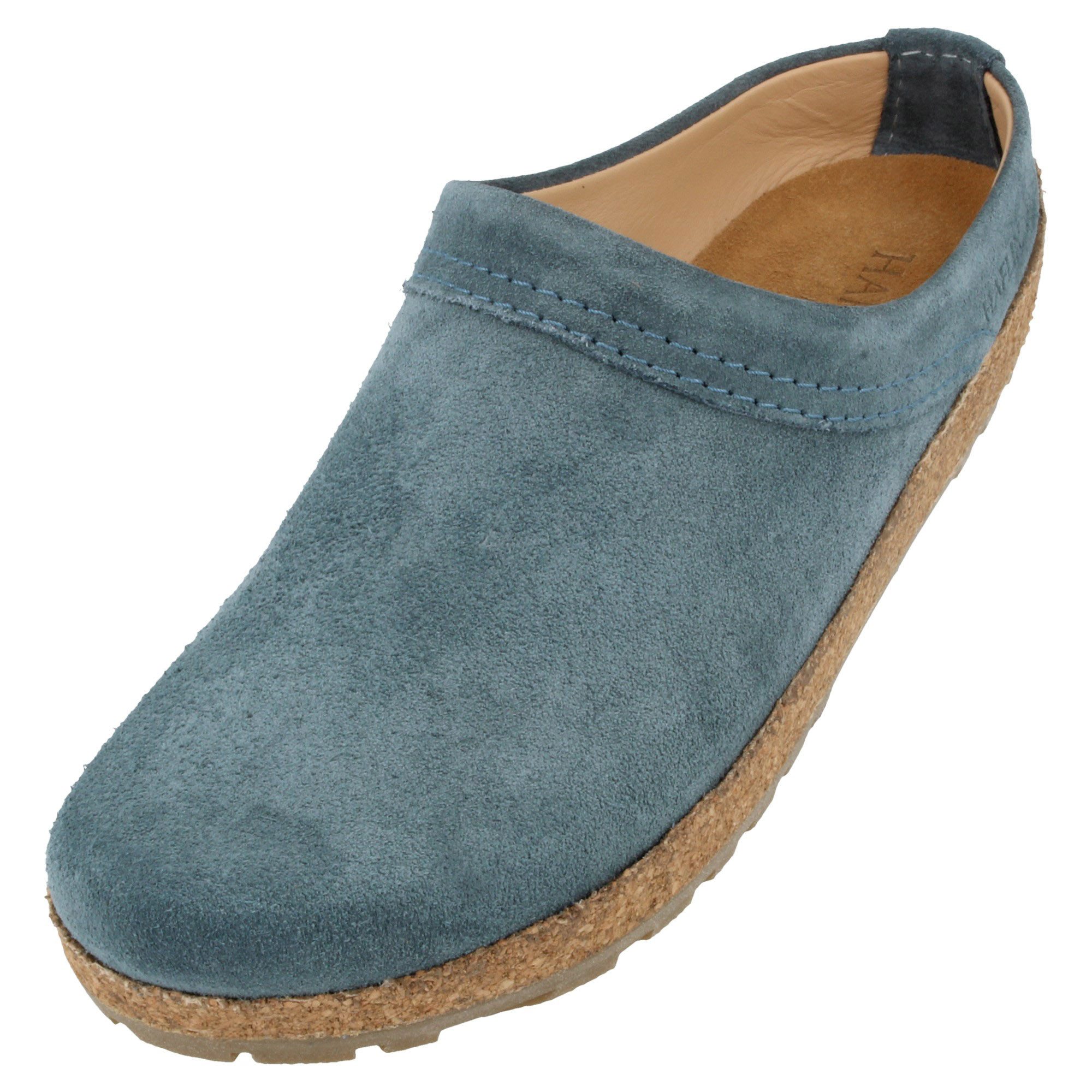 Haflinger Haflinger Malmö Lederclog Unisex mit Korkfußbett und Gummisohle Hausschuh