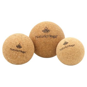 NatürlichYoga® Massageball Natürlich Yoga® Yogaball - Faszienball aus echtem Kork - 10 cm Durchmesser, Naturprodukt antiallergisch antistatisch wasserabweisend