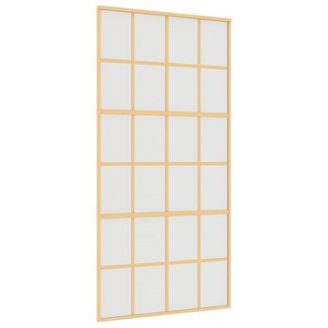 vidaXL Zimmertür Schiebetür Golden 102,5x205 cm Matt ESG-Glas und Aluminium Zimmertür I