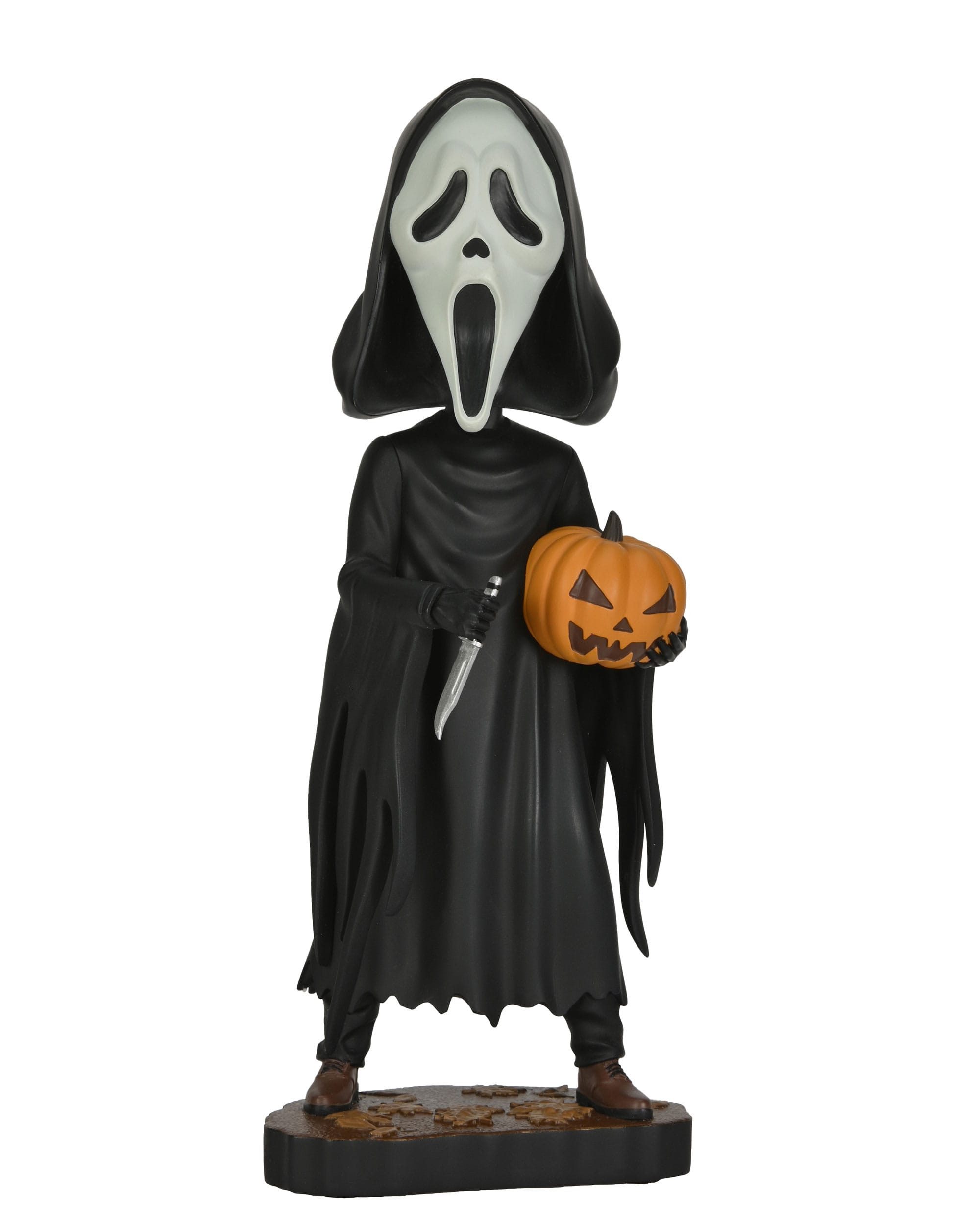 NECA Dekofigur Scream Head Knocker Wackelkopf-Figur Ghost Face with Pumpkin 20 cm (1 St), aus hochwertigem Resin gefertigt