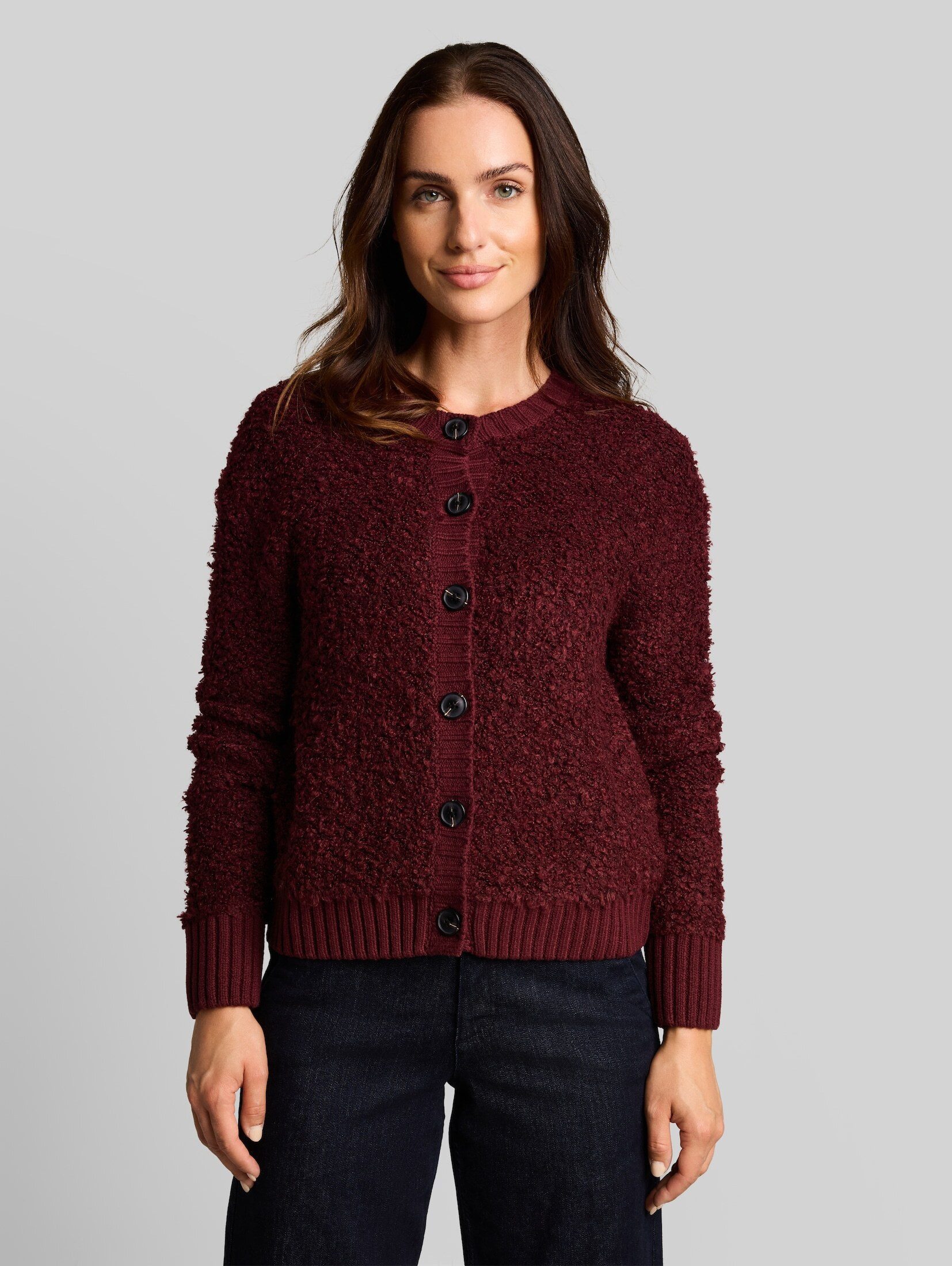 TOM TAILOR Cardigan Pullover & Strickjacken Loose Fit Bouclé Cardigan