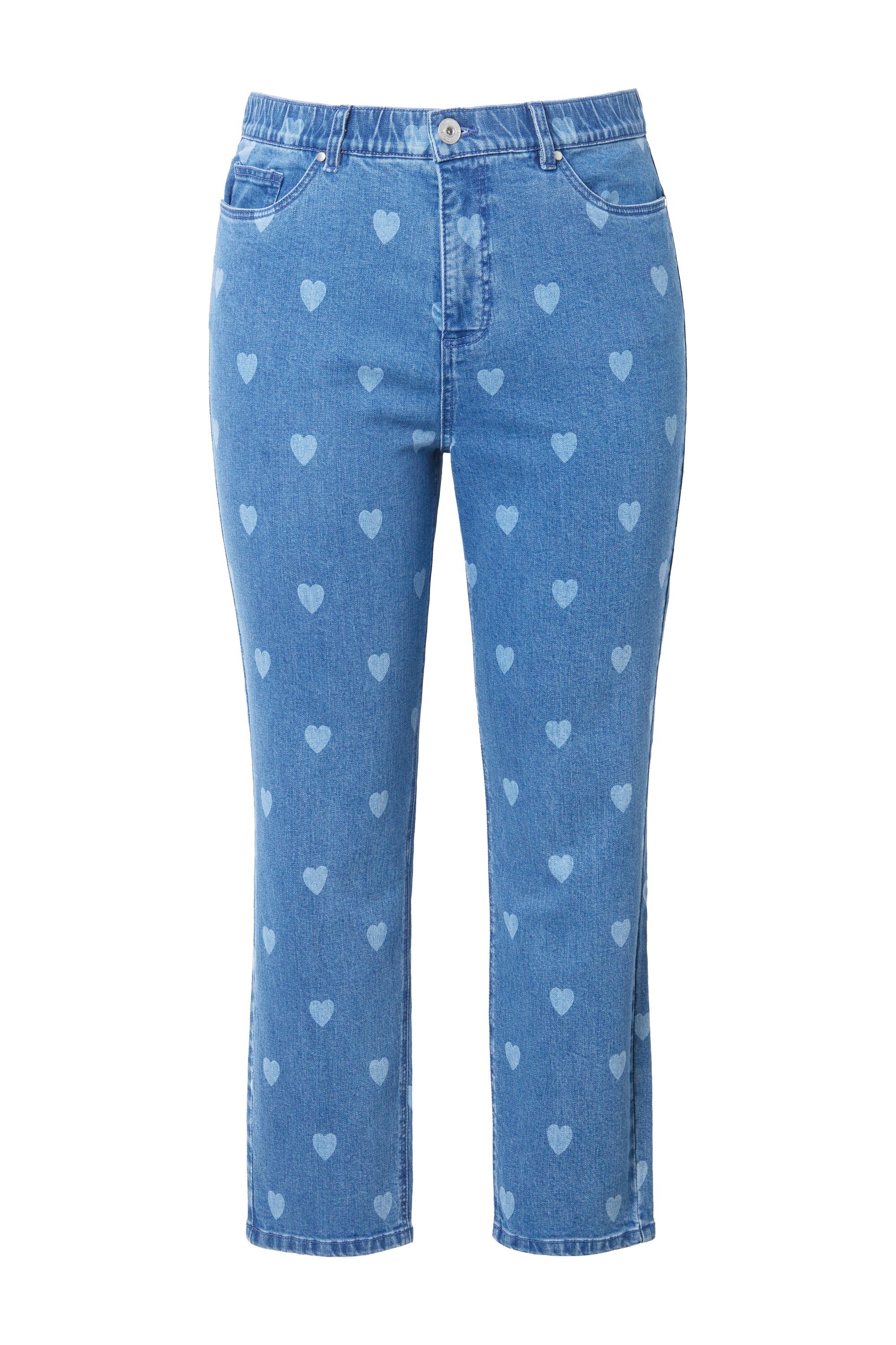 Studio Untold Funktionshose Mom-Jeans 5-Pocket Heart-Print günstig online kaufen