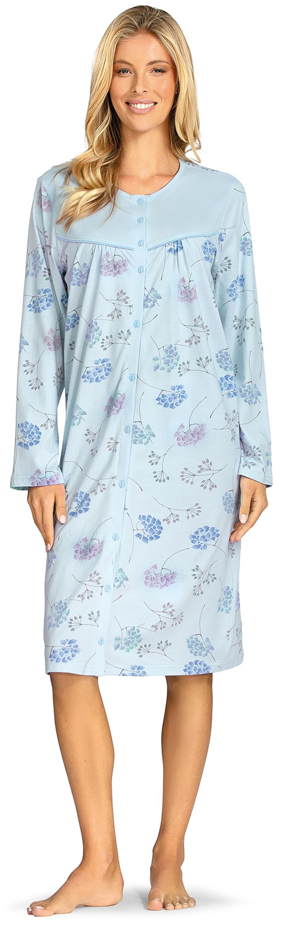 comtessa Nachthemd Mellow Luxe (Set, 1-tlg., 1-teilig) Damen Sleepshirt ca.105cm Schlafshirt Baumwolle geknöpft große Größen