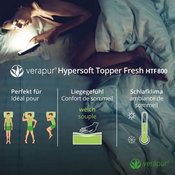 Topper Hypersoft Topper Fresh, verapur, 6 cm hoch, Wendbarer Topper aus deutscher Produktion