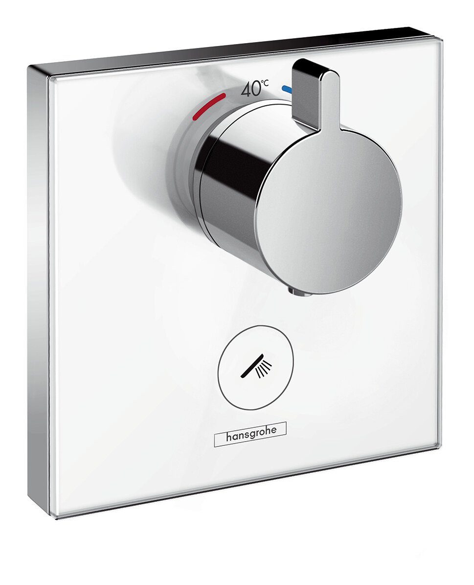 hansgrohe Unterputzarmatur ShowerSelect Glas Thermostat HighFlow f. 1 Verbraucher u. einen zusätzlichen Abgang
