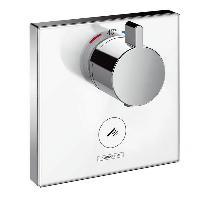 hansgrohe Unterputzarmatur ShowerSelect Glas Thermostat HighFlow f. 1 Verbraucher u. einen zusätzlichen Abgang