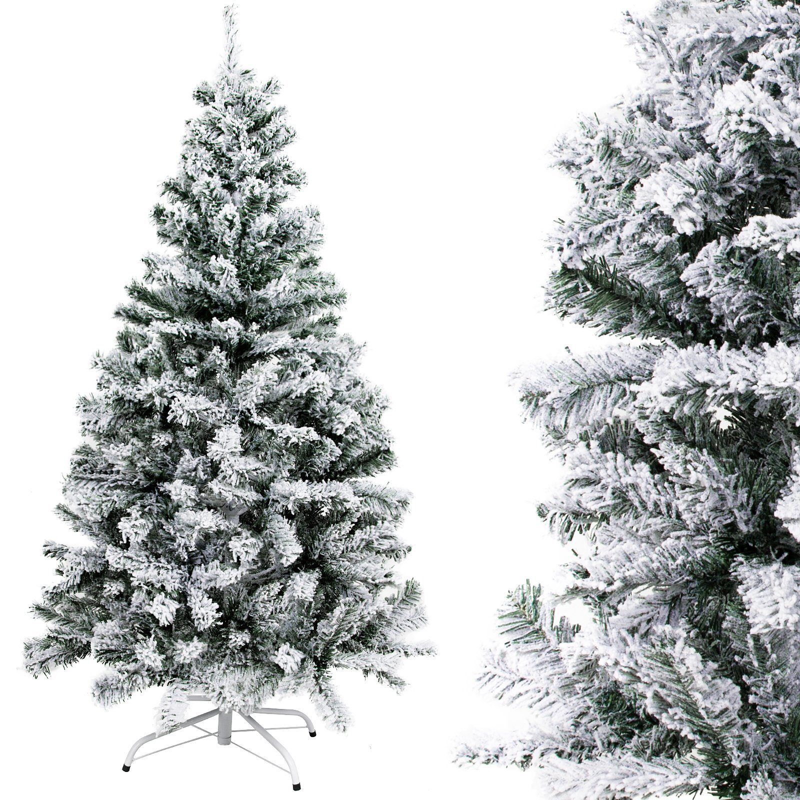 SunJas Künstlicher Weihnachtsbaum XM035-37 NEU mit schnee, Künstlicher Tannenbaum, Tannenbaum,Christbaum Kunstbaum 120cm-180cm