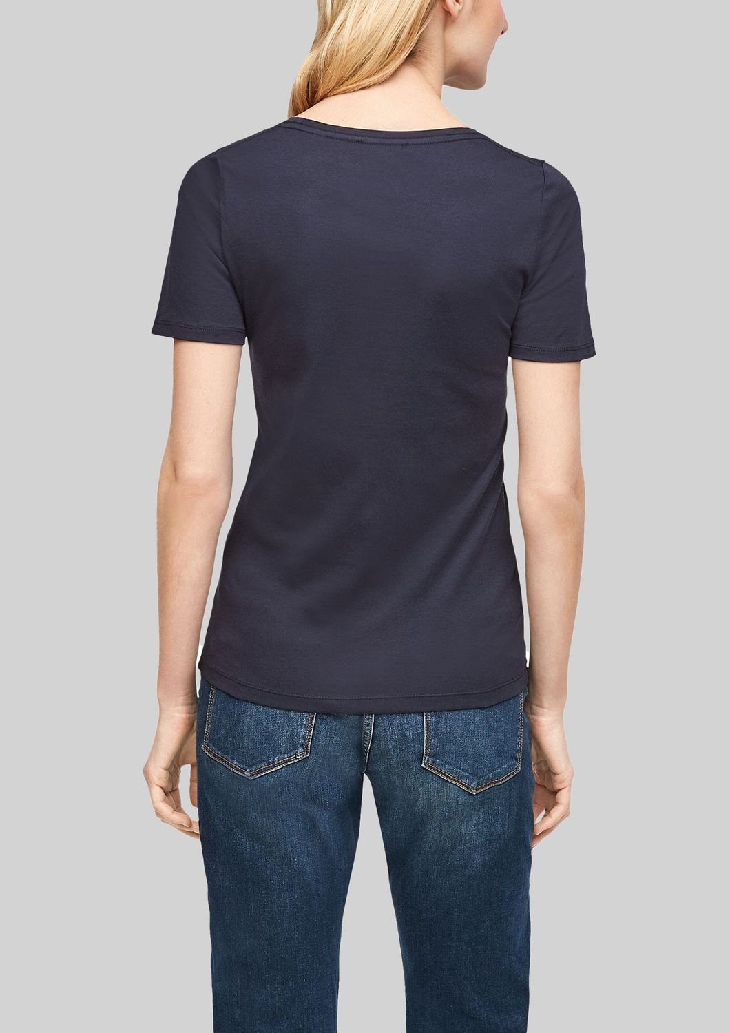 T-Shirt Basic Stück softer Navy Fit, Single-Jersey Qualität, Slim s.Oliver aus 2