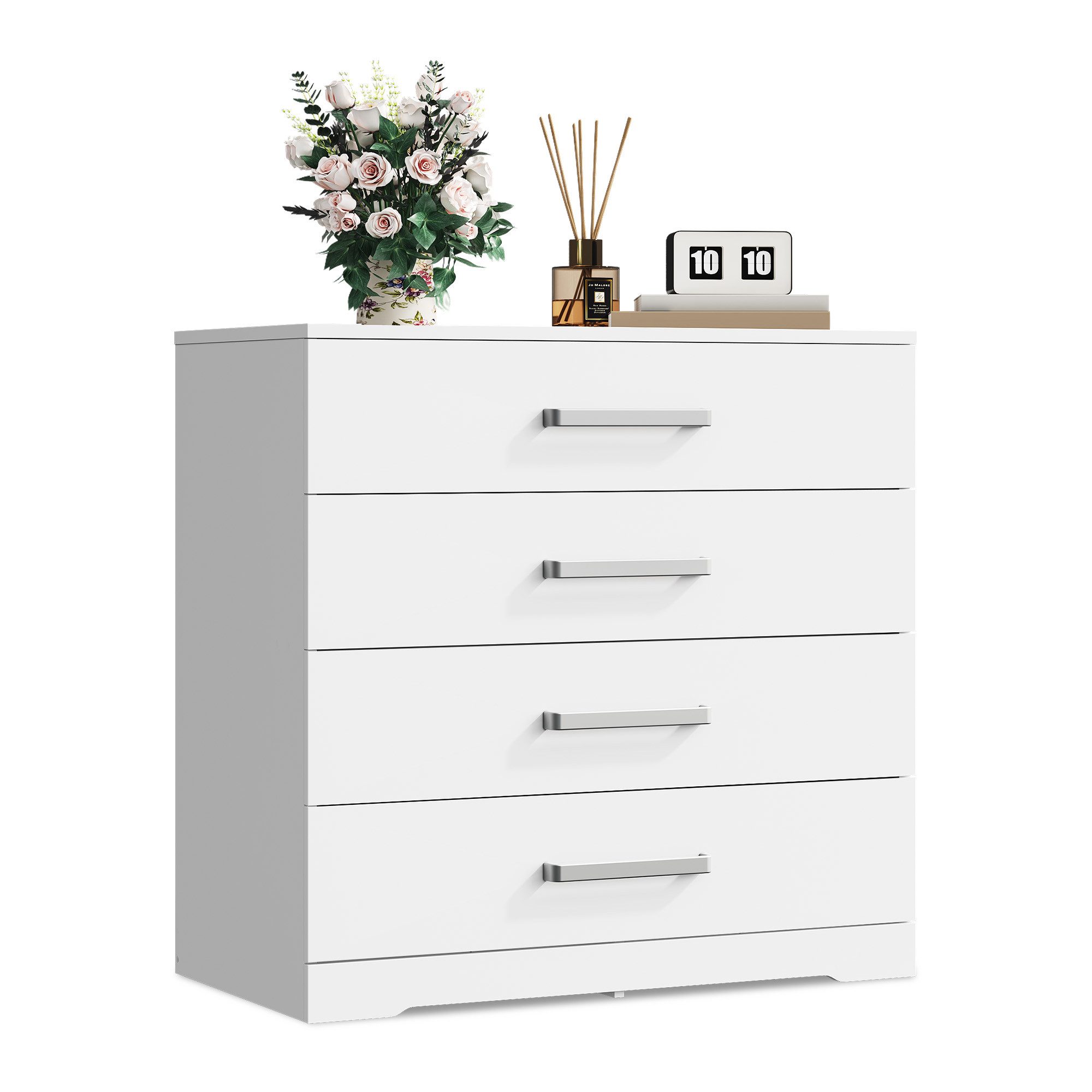 WLIVE Kommode mit 4/5 Schubladen, Moderne Schubladenkommode (Packung, Modernes Sideboard mit 3 Schubladen und 4 Fächern, Breite 75 cm), Vielseitiger Schubladenschrank für Schlafzimmer, Flur & Kinderzimmer