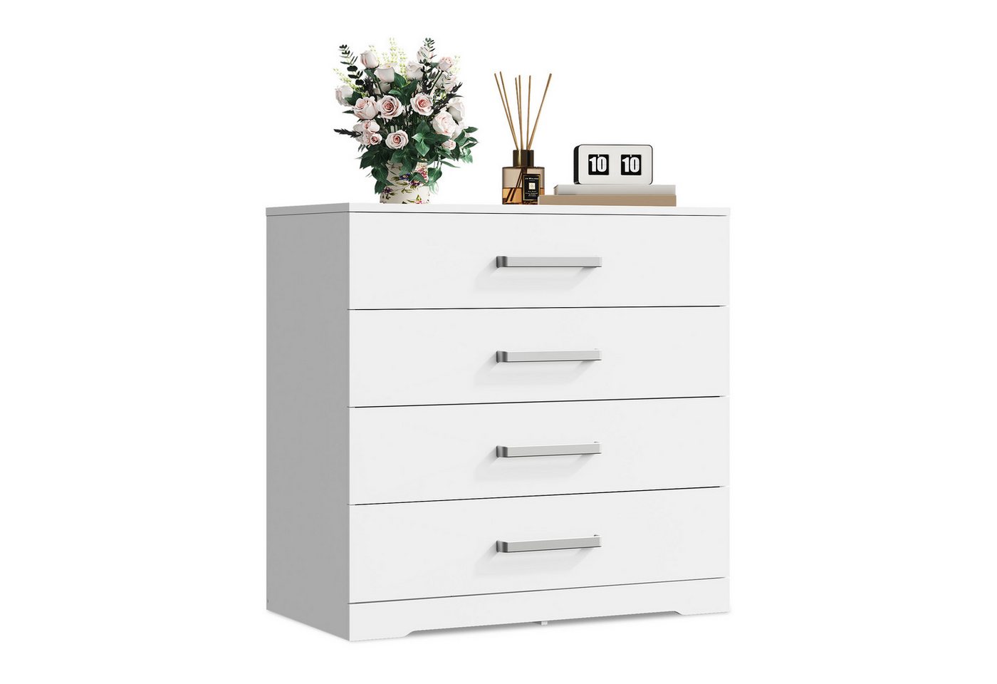 WLIVE Kommode mit 4/5 Schubladen, Moderne Schubladenkommode (Packung, Modernes Sideboard mit 3 Schubladen und 4 Fächern, Breite 75 cm), Vielseitiger Schubladenschrank für Schlafzimmer, Flur & Kinderzimmer