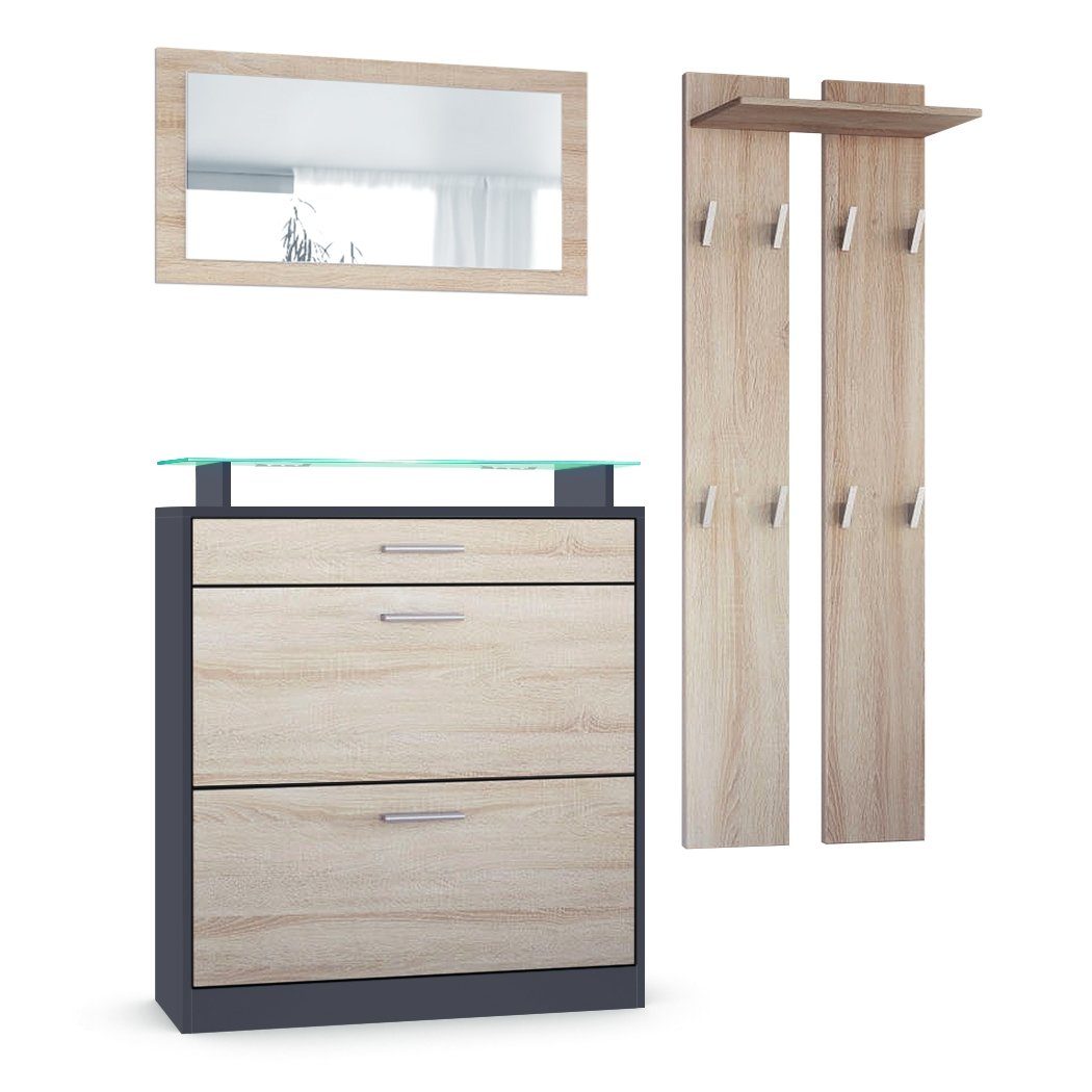 Vladon Garderoben-Set Loret, (Garderobenset bestehend aus günstig online kaufen