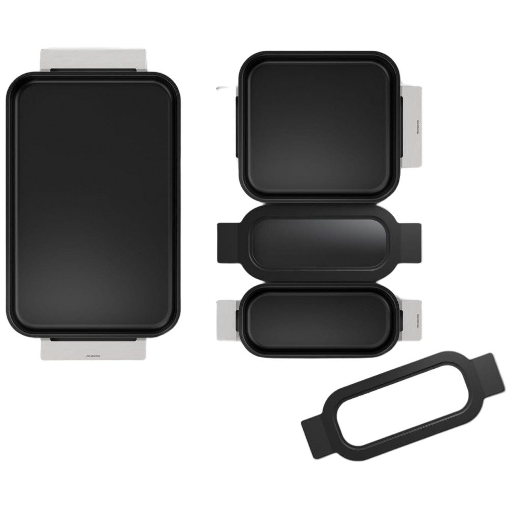 BOSCH Pfannen-Set HEZ9FF040 Flex - Pfannen-Set 4-teilig - silber/edelstahl, (Set)