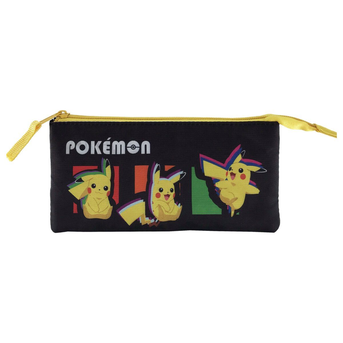 POKÉMON Federmäppchen Pokémon Dreifach Federmäppchen 3 Fächer Federmappe mit Reißverschluss