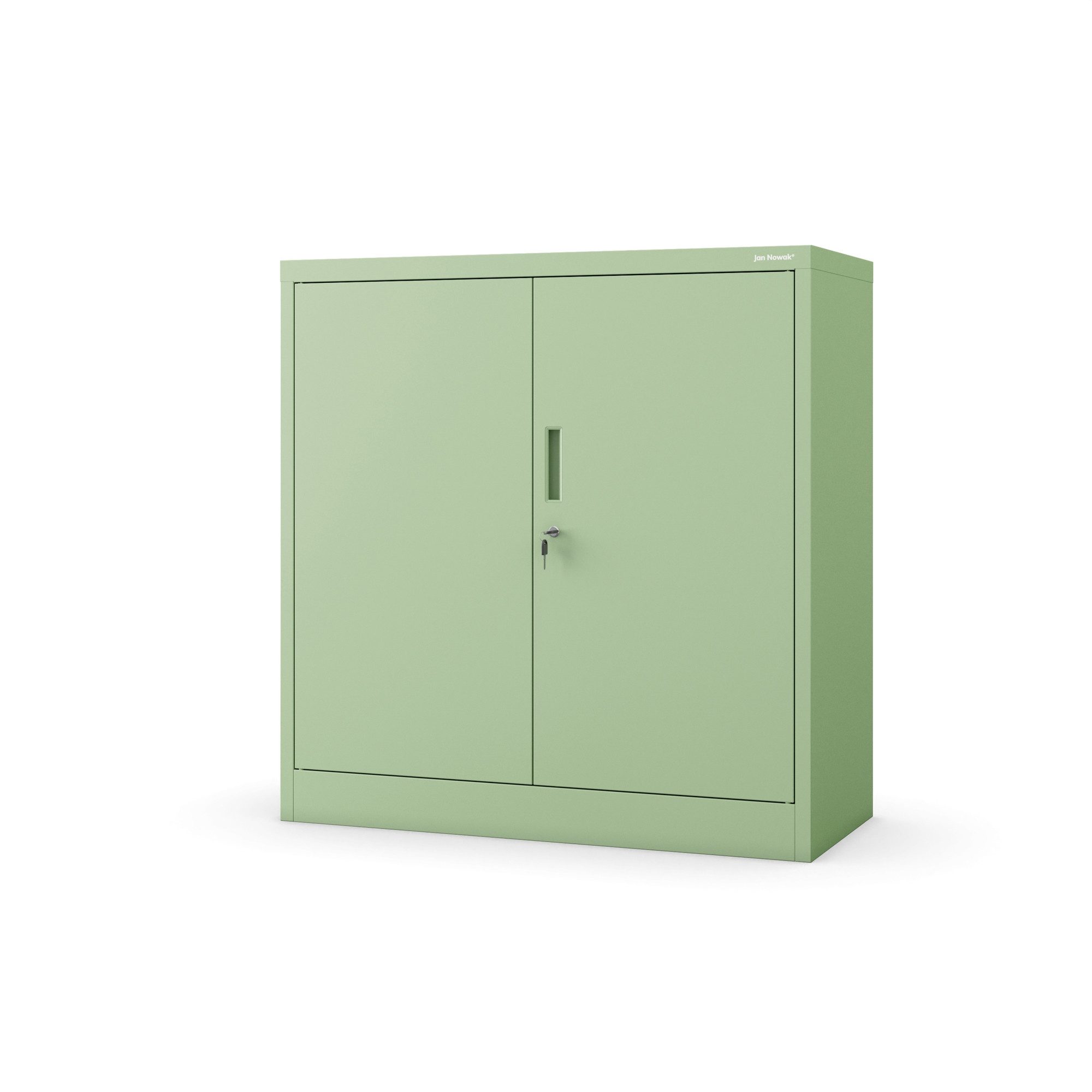 Jan Nowak Aktenschrank Metall Büroschrank abschließbar 90 cm BEATA 2 Böden Stahl (Stahl 0,6 mm Wandmontage möglich PZH-zertifiziert 93 cm) Aktenschrank 30 Ordner Schloss 2 Schlüssel kompakt 13 Farben