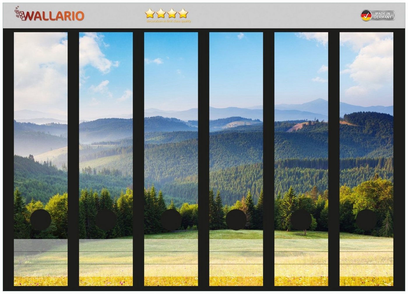 Thumbnail - Wallario Etiketten Berglandschaft im Gebirge unter blauem Himmel, Ordnerrücken-Sticker in verschiedenen Ausführungen