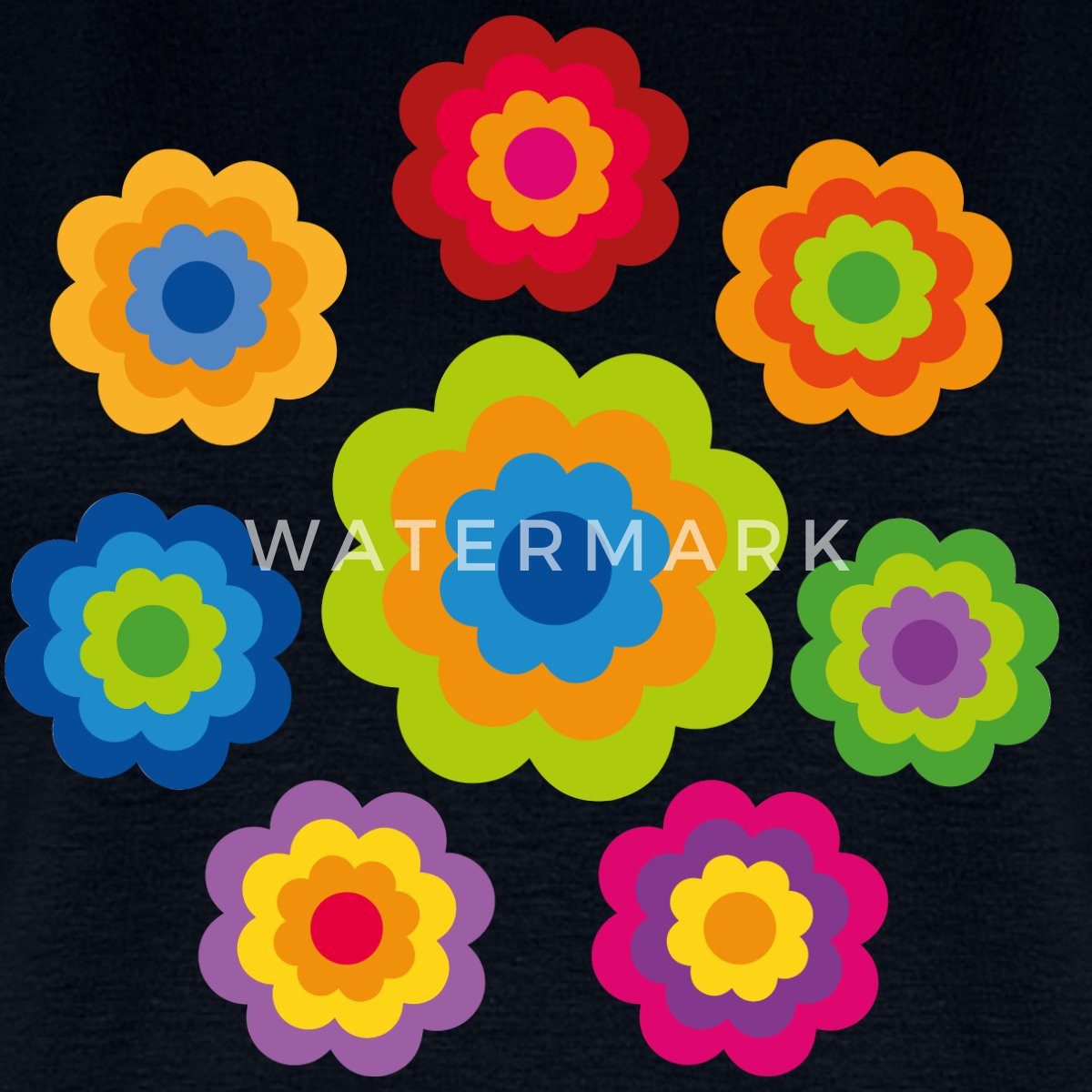 Spreadshirt T-Shirt 70er Jahre Hippie Flower günstig online kaufen
