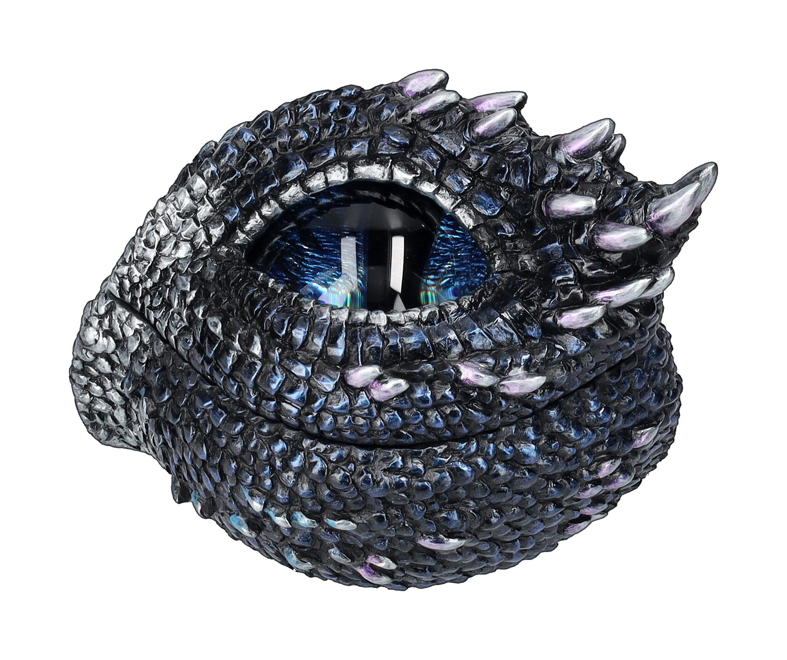 Figuren Shop GmbH Aufbewahrungsdose Schatulle - Drachenauge blau - Veronese - Fantasy Dekoration Drache