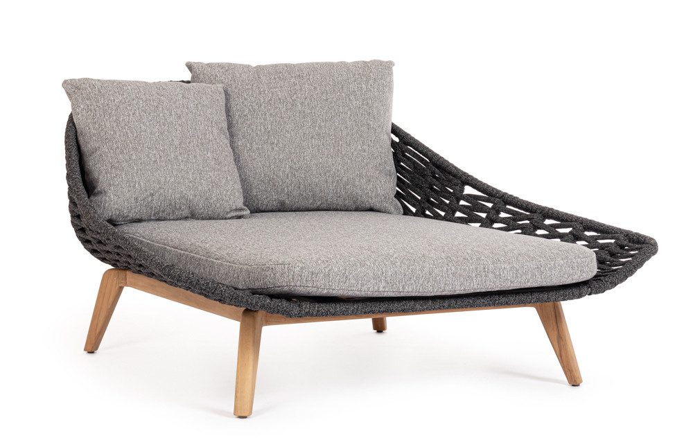 Bizzotto Gartenliege Bizzotto Tamires Lounge Daybed Aluminium/Teak
