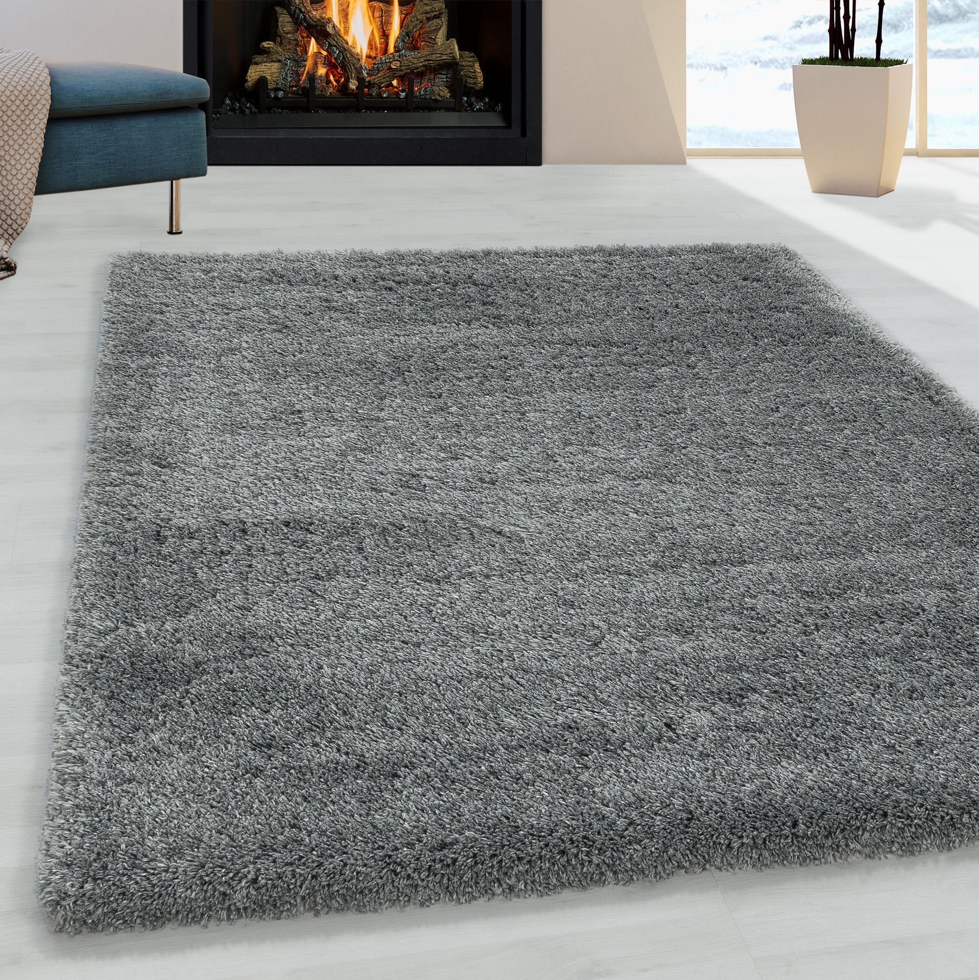 Ayyildiz Teppiche Hochflor-Teppich FLUFFY 3500, auch als Läufer und in Rund, rechteckig, Höhe: 50 mm, Langflor, Shaggy, uni, robust, Wohnzimmer