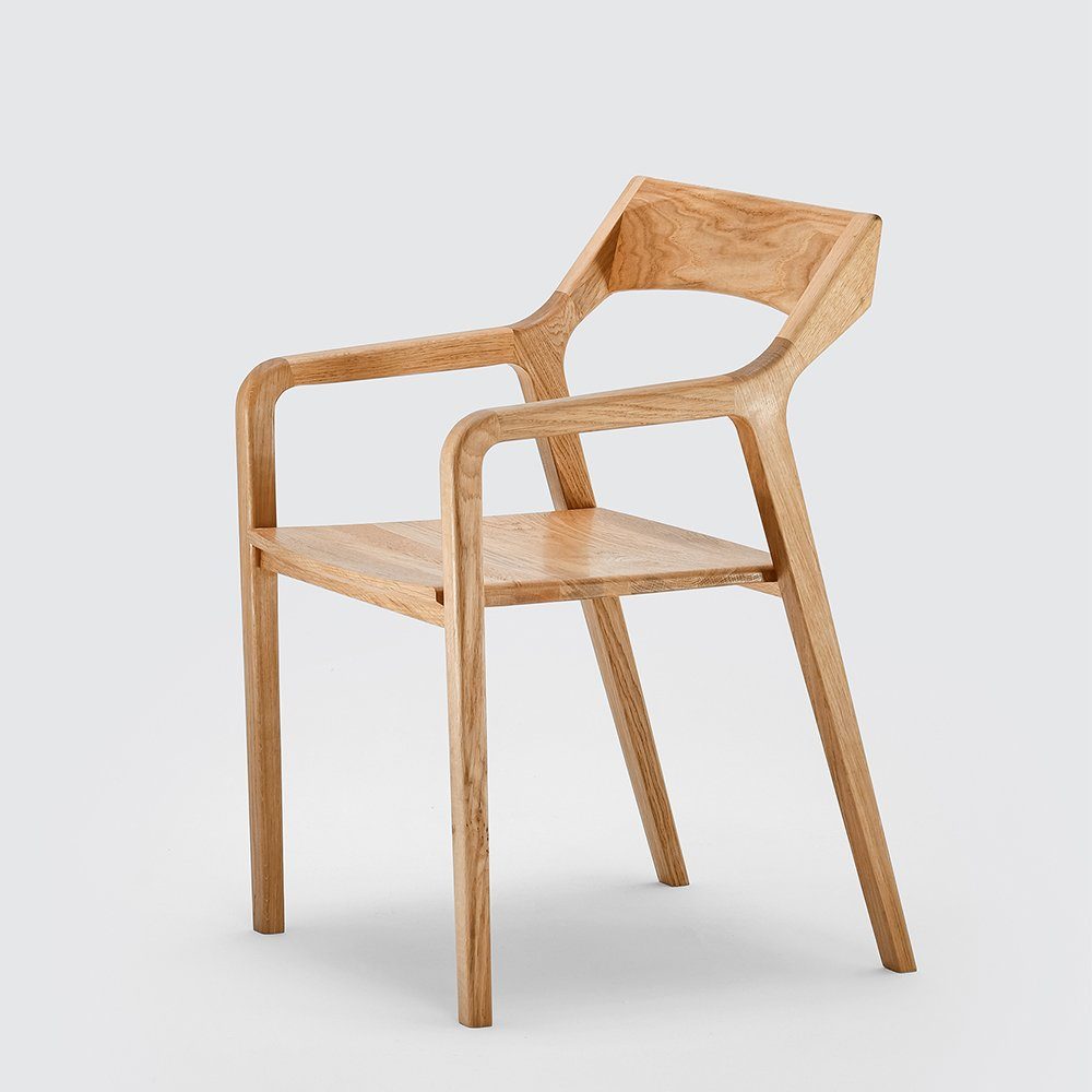 Mobello Stuhl Zeitloser Massiv Holz Designerstuhl, Bequemer Holzstuhl & Esszimmerstuhl, 52x53x80 cm – Bild 3 von 5
