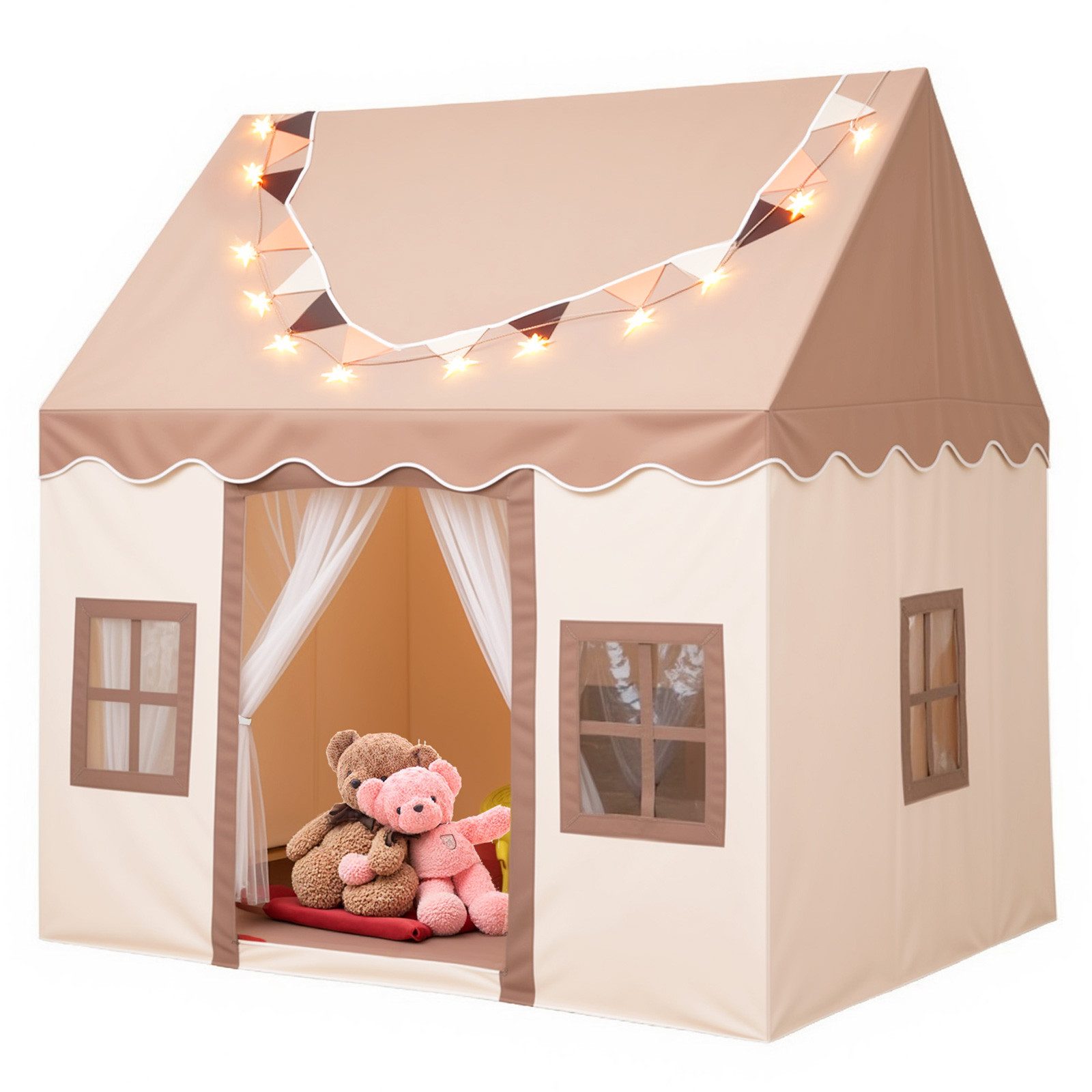 LEMLIT Spielzelt Kinderzelt Indoor Outdoor Mit Matte und Lichtern Zelt Kinderzimmer (1 Stück, 1-tlg., 120 × 100 × 130 cm) Ideal zum Lesen, Spielen und als Geschenk für Jungen & Mädchen