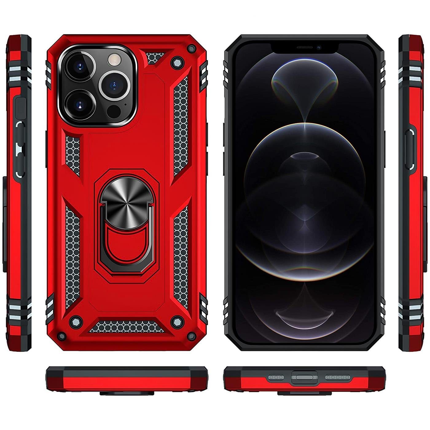CoolGadget Handyhülle Blau als 2in1 Schutz Cover Set für das Apple iPhone 12 Pro Max 6,7 Zoll, 2x Glas Display Schutz Folie + 1x TPU Case Hülle für iPhone 12 Pro Max