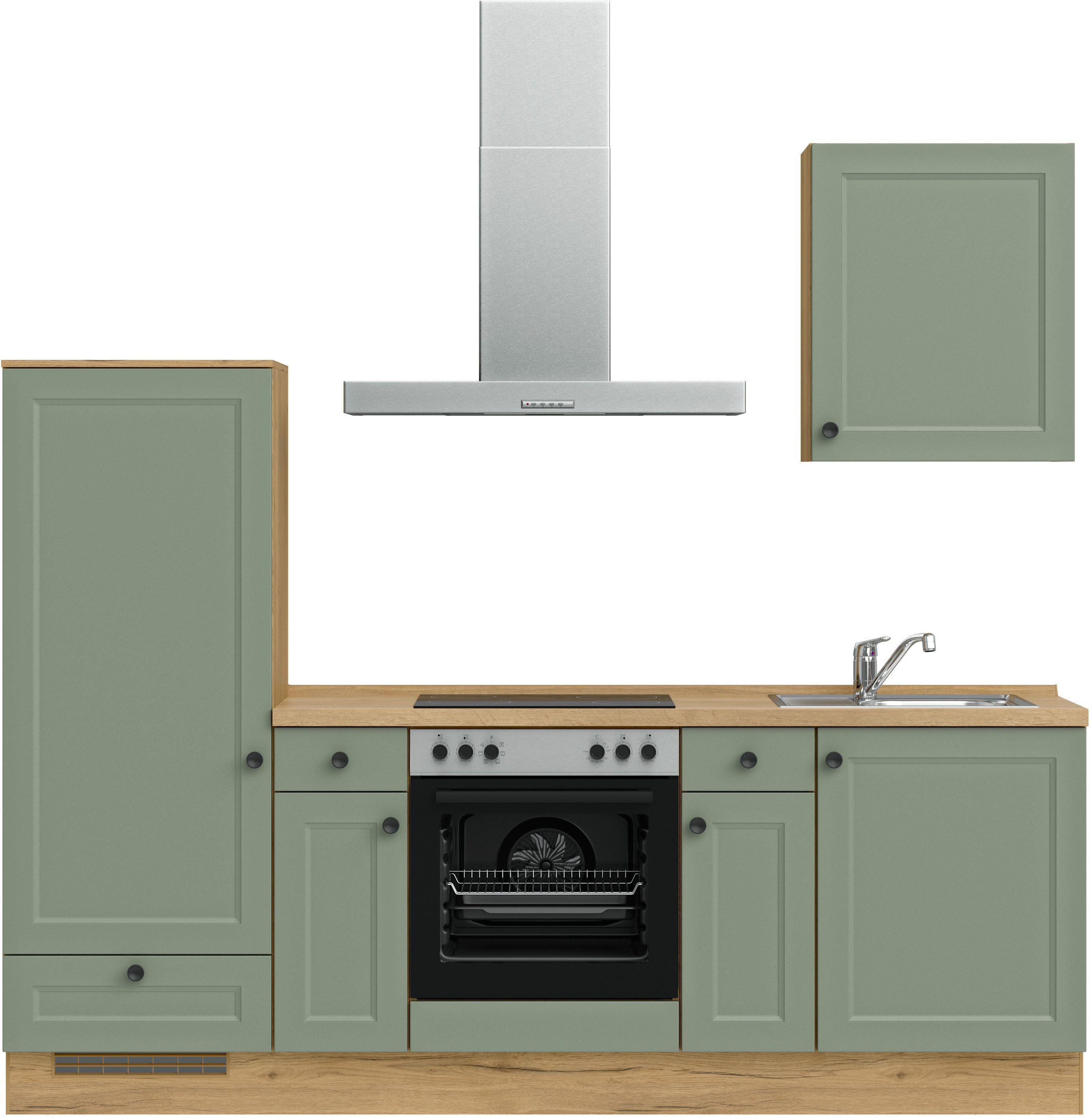 nobilia® Кухниzeile "Cascada I", vormontiert, Ausrichtung wählbar, Breite 240 cm, wahlw. mit E-Geräten