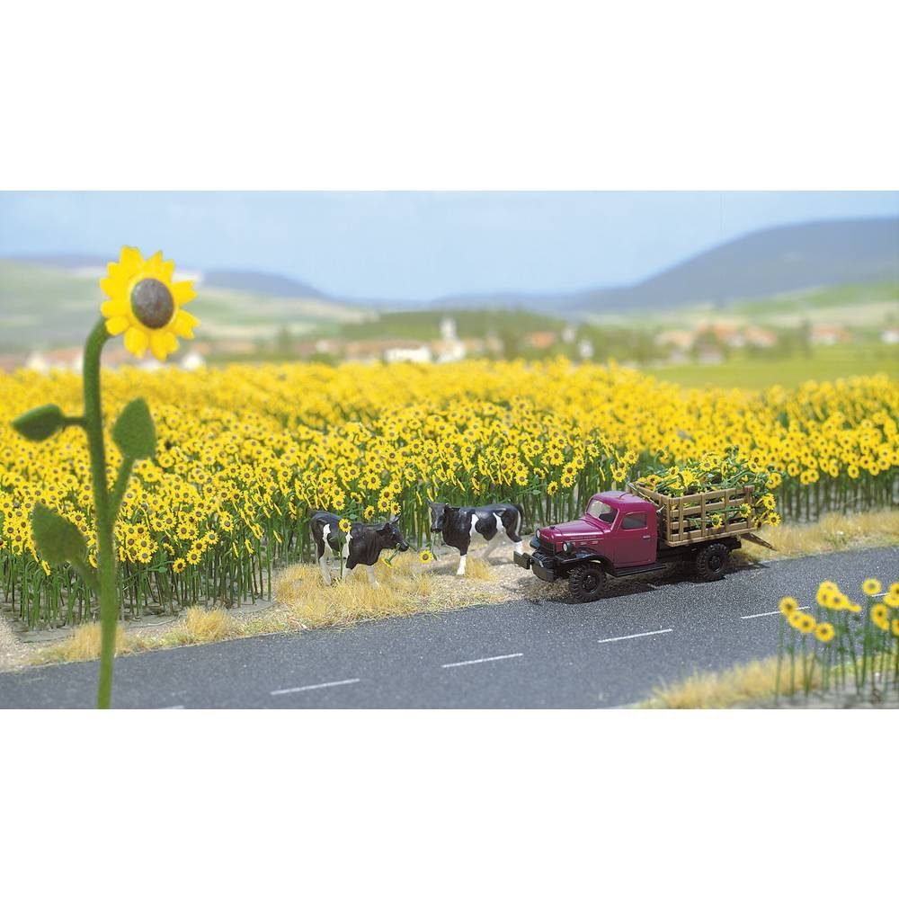 Set Modelleisenbahn-Fertiggelände H0 Busch 60er Sonnenblumen