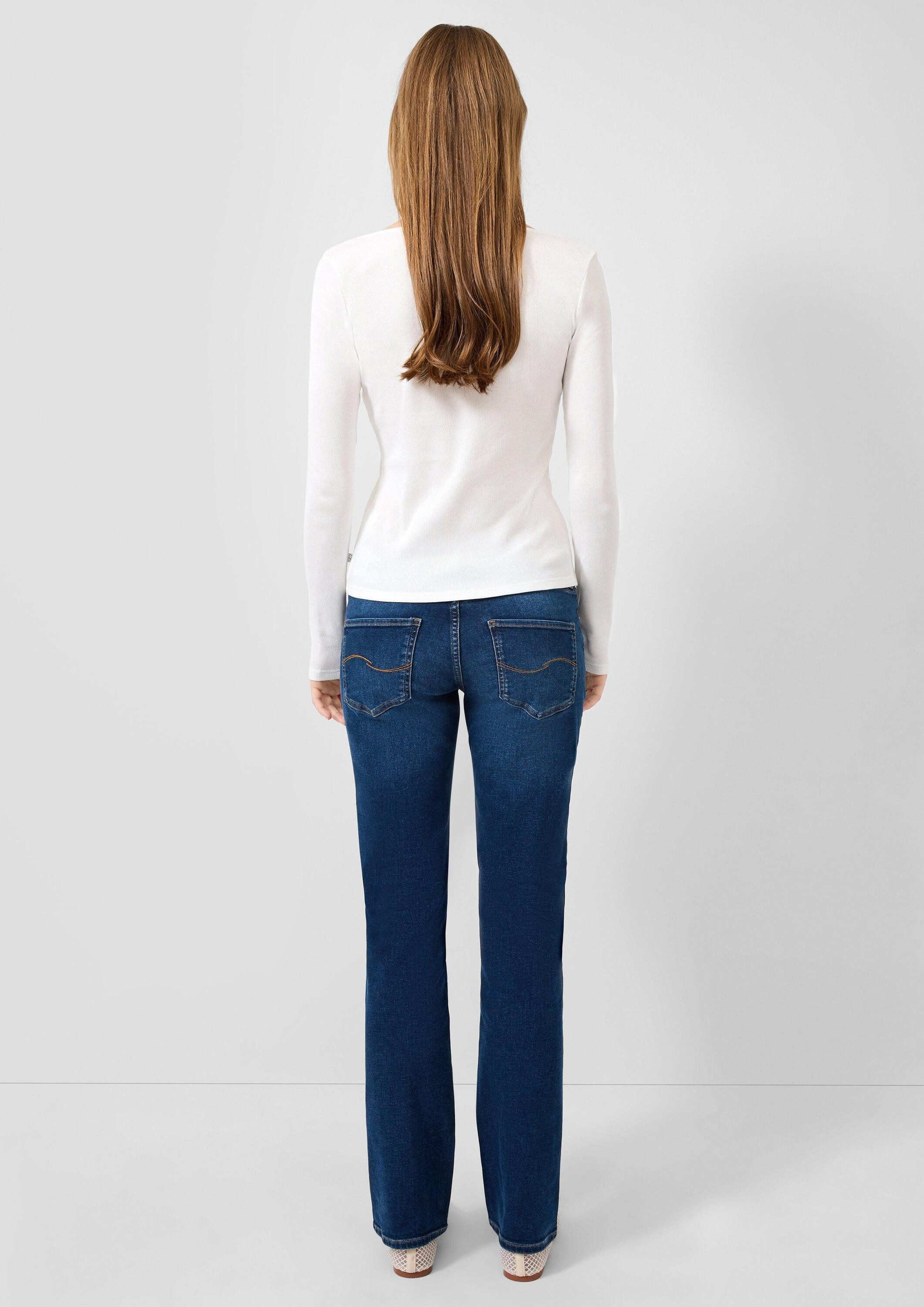 QS Langarmshirt T-Shirt Rippshirt