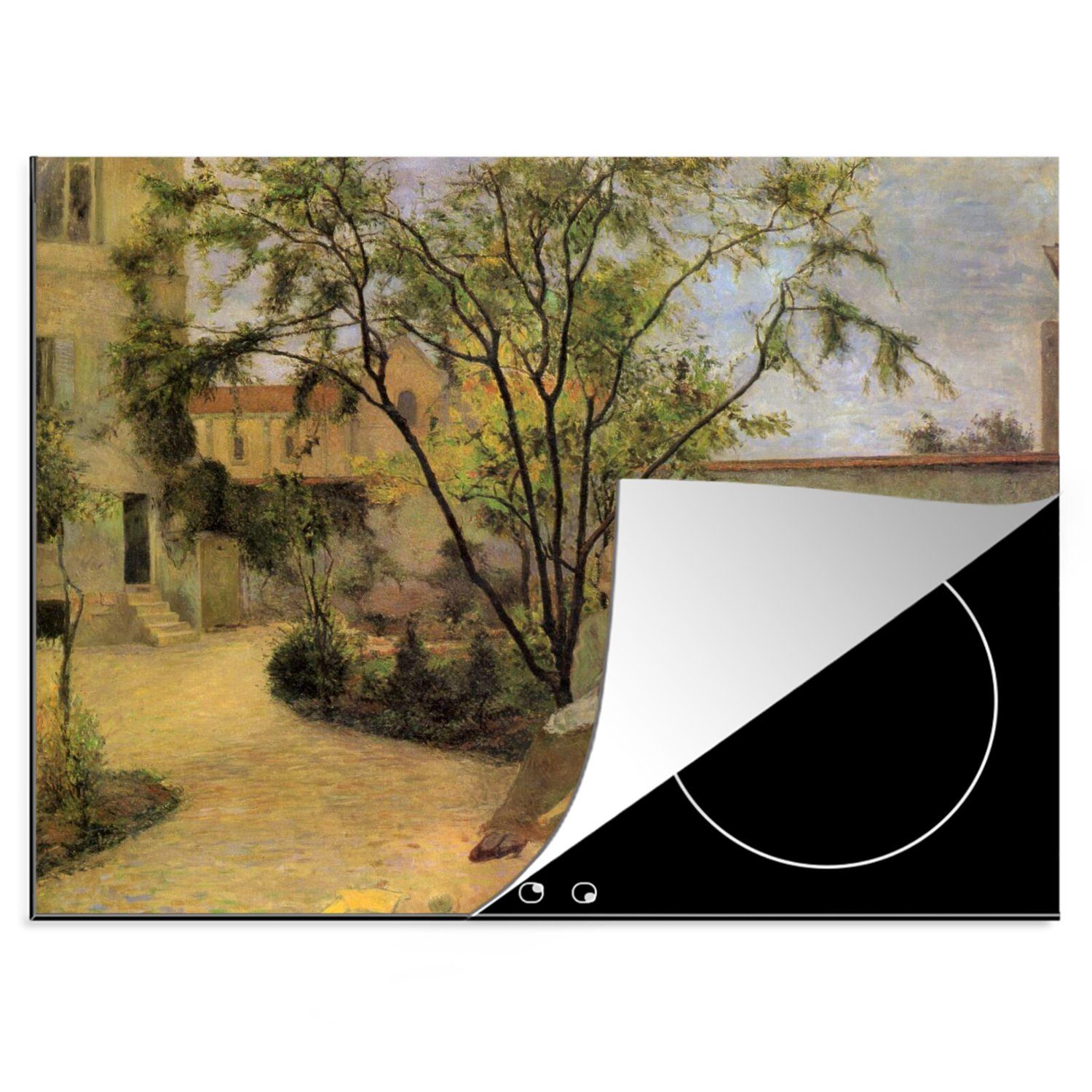 MuchoWow Herdblende-/Abdeckplatte Paul Die 70x52 tlg), Vinyl, (1 cm, Gemälde im Gauguin, Familie von Arbeitsfläche Garten Ceranfeldabdeckung Mobile nutzbar, 