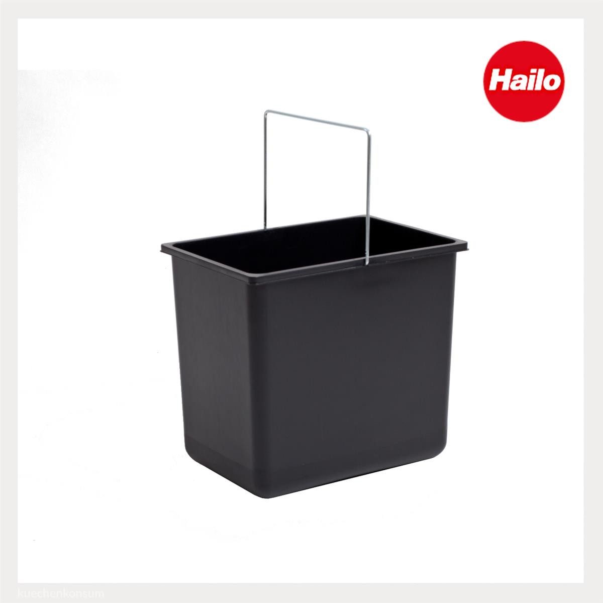 Hailo Einbaumülleimer Hailo Inneneimer 1086239 schwarz 18 L 316 x 226 x 286 mm mit Henkel