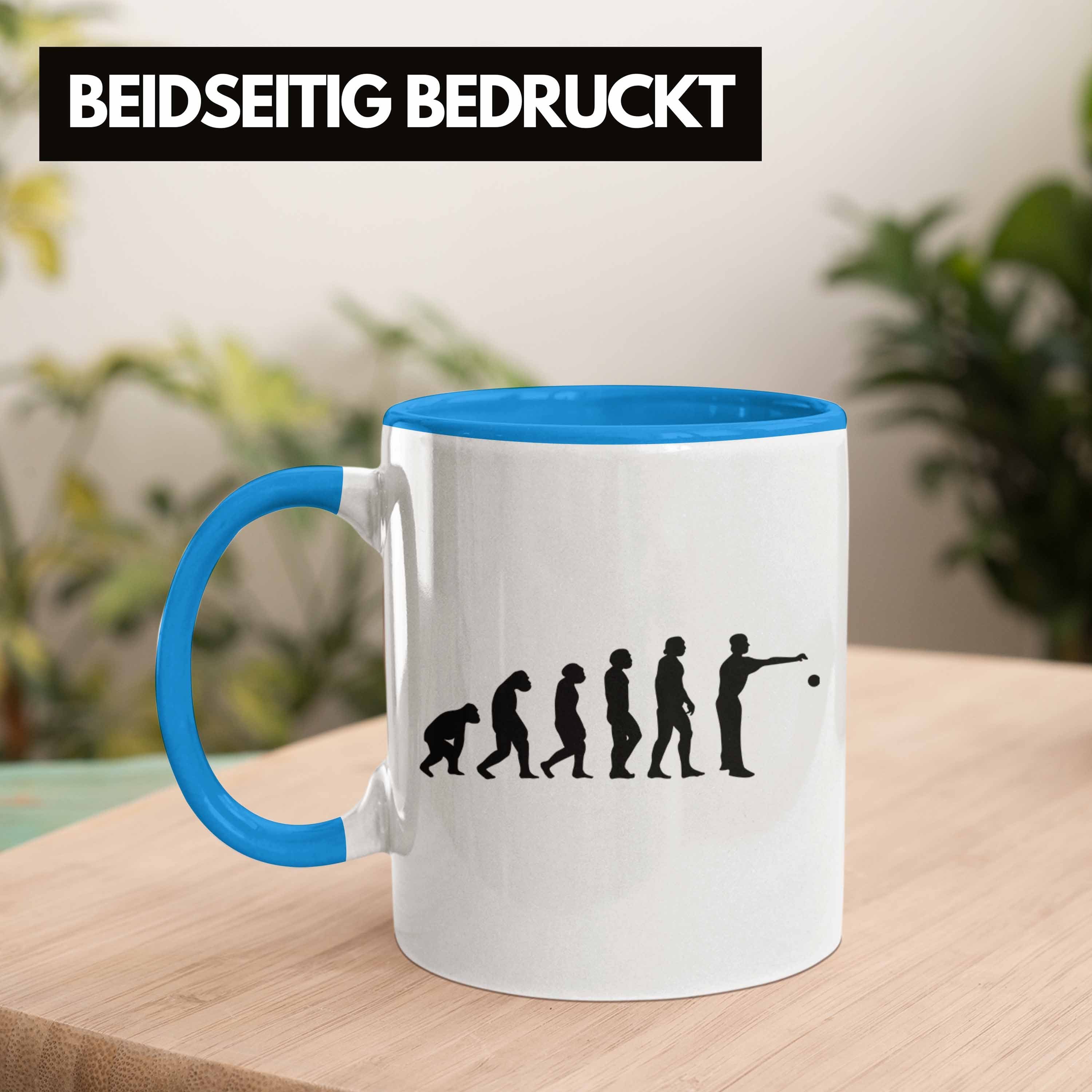 Trendation Evolution Boule Geschenkidee Boule Tasse Tasse Geschenk Blau Spruch Boule-Spieler