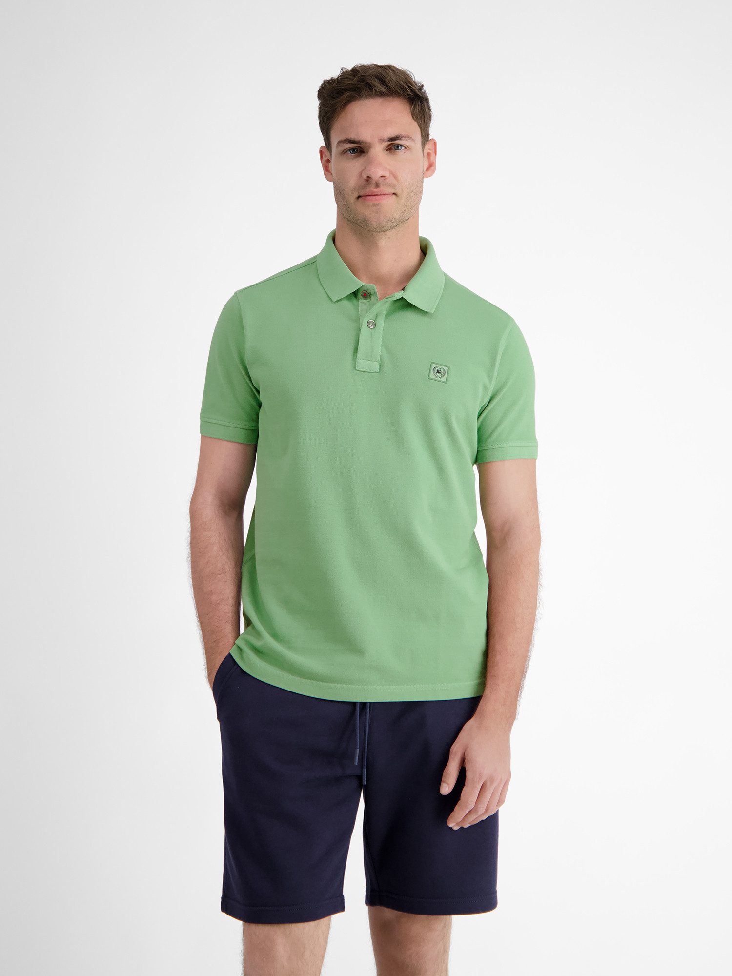 Poloshirt Herren Poloshirt in gewaschener Optik