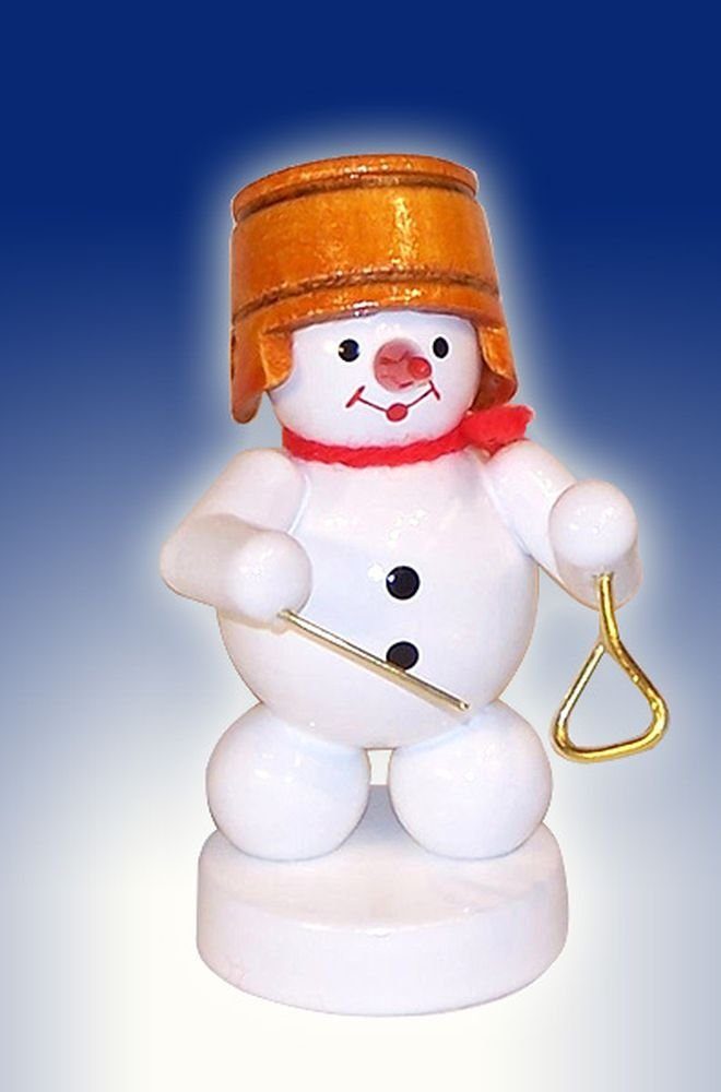 Sammelfigur Weihnachtsdekoration Schneemann mit Triangel Höhe 8cm NEU