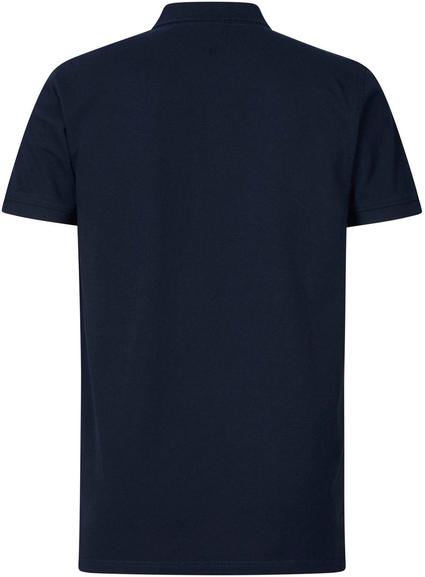 Poloshirt navy Industries mit Petrol Knopfleiste